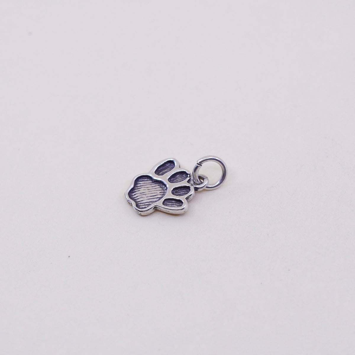Vintage sterling silver charm, 925 handmade dog cat animal paw
