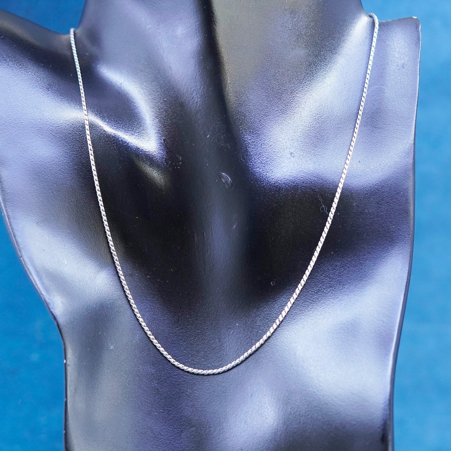 17”, 1mm, vintage Sterling silver handmade necklace, 925 snake chain