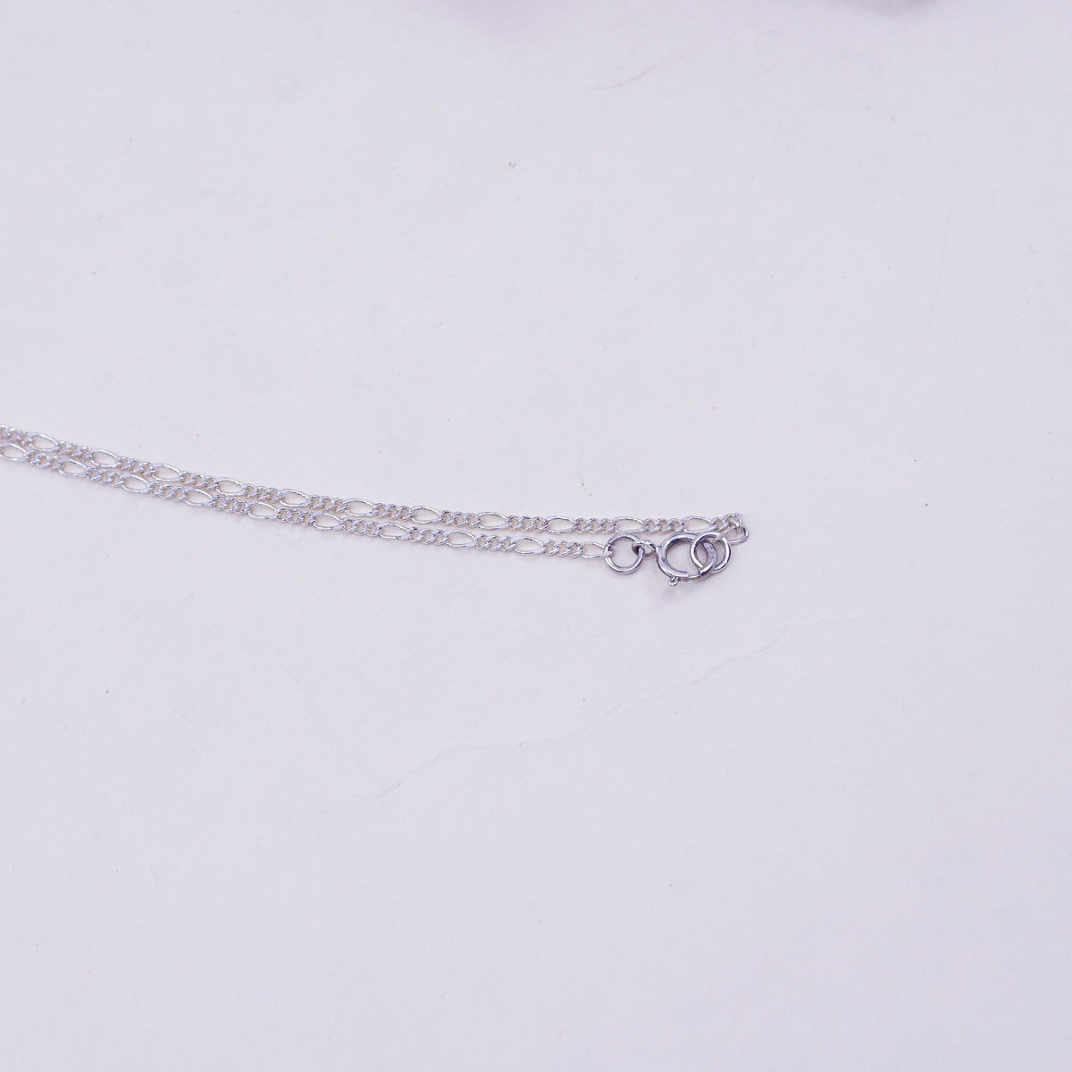 9.5”, Vintage sterling silver ankle bracelet, Italy 925 chain, figaro anklet
