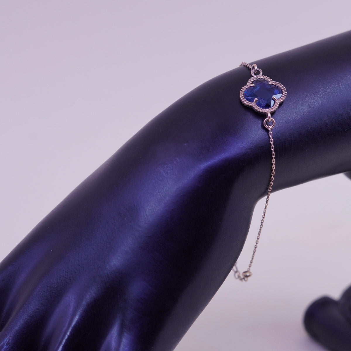 7.25”, dyadema vermeil rose gold sterling 925 silver circle chain lucky clover