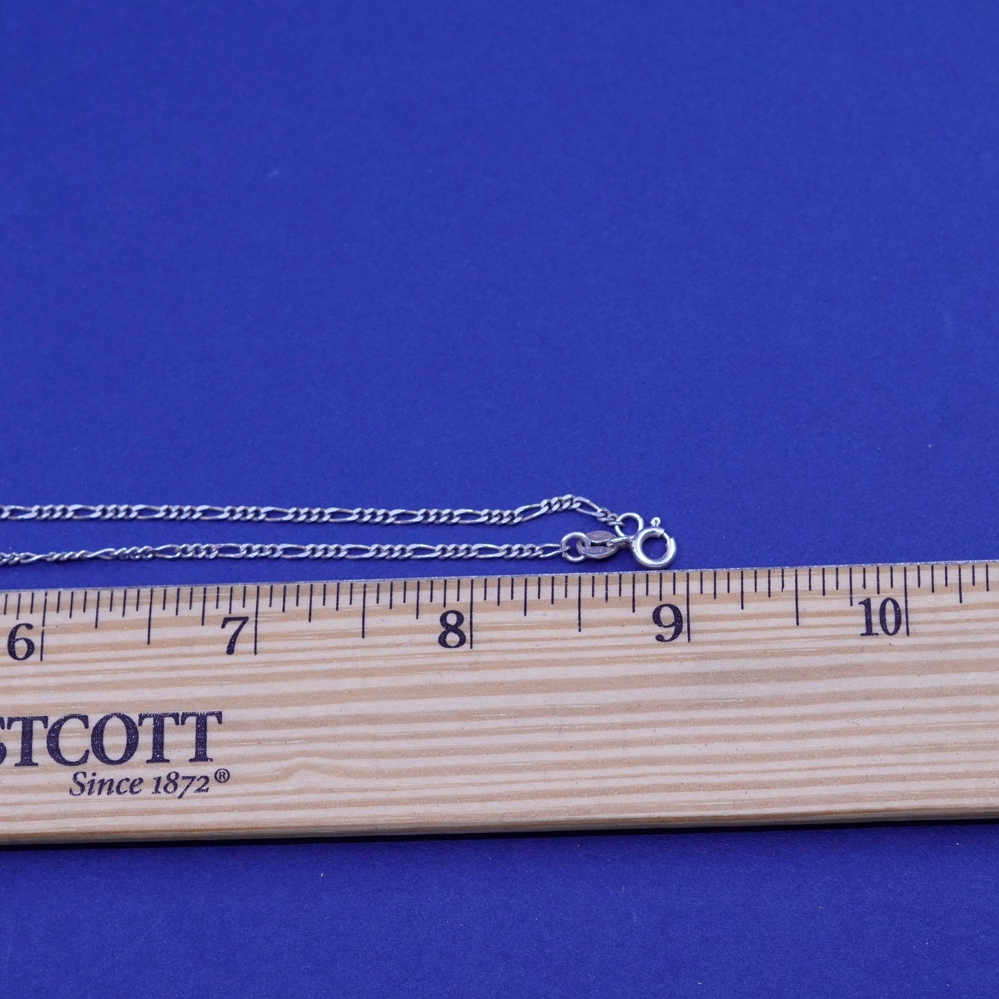 18”, 2mm, vintage Sterling silver handmade necklace, 925 Figaro chain