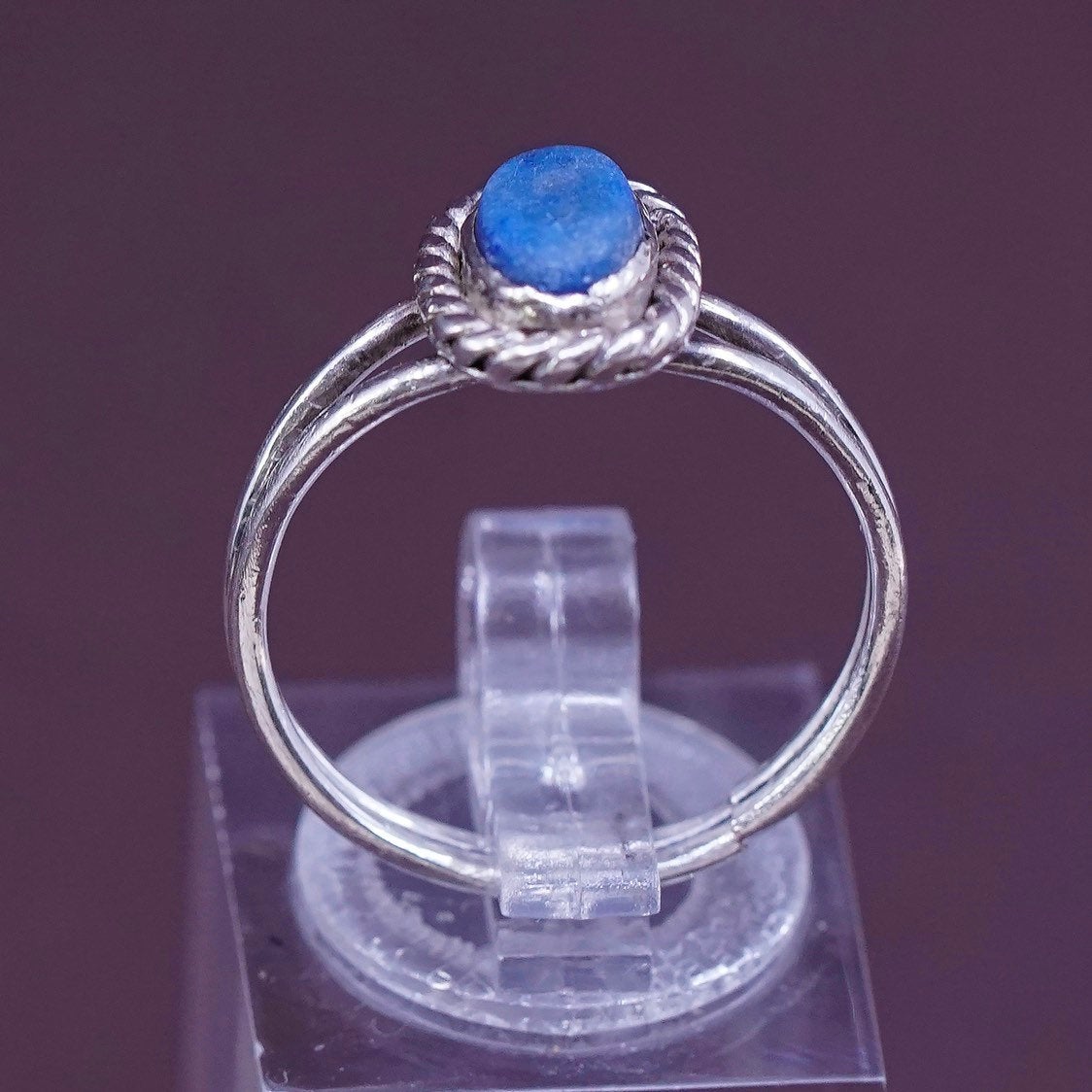 sz 7.5 VTG Native American Sterling silver handmade ring, 925 w/ blue turquoise