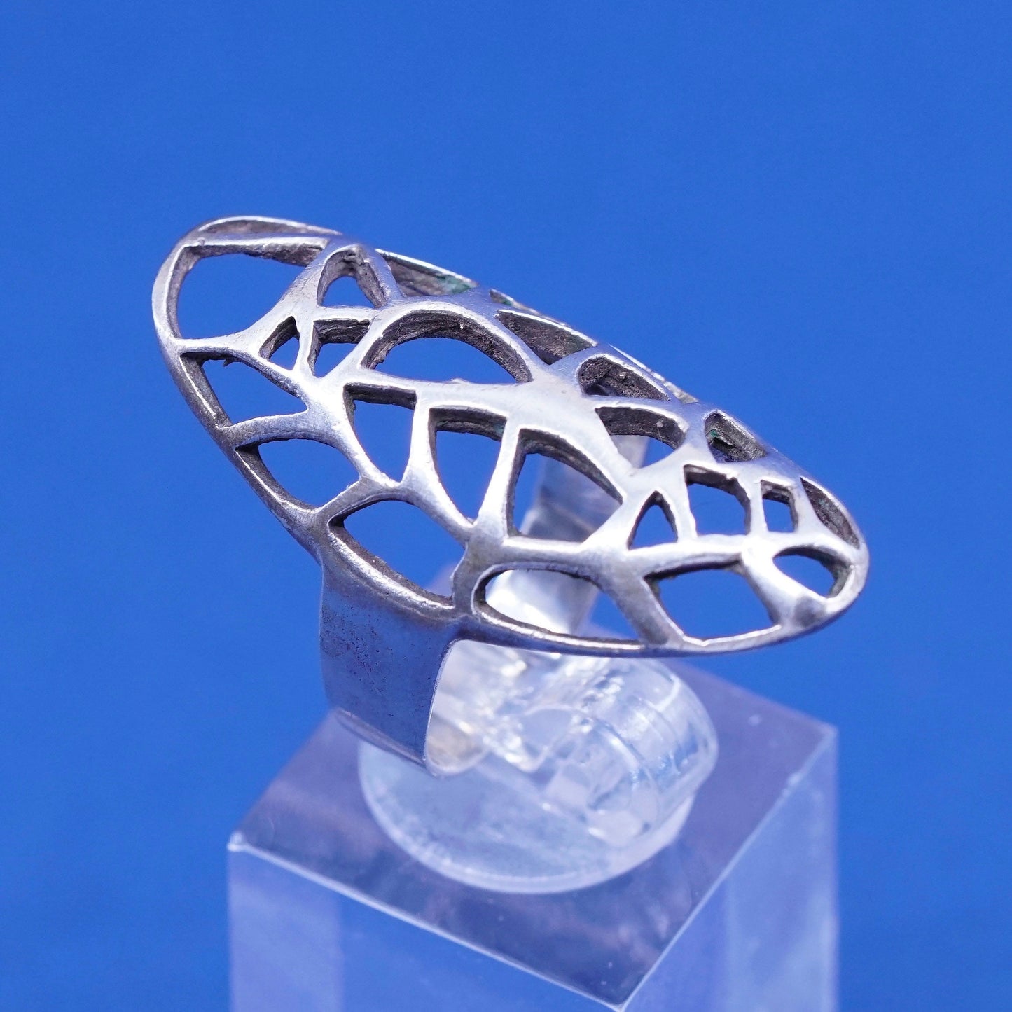 Size 7, vintage Sterling silver handmade ring, 925 filigree band