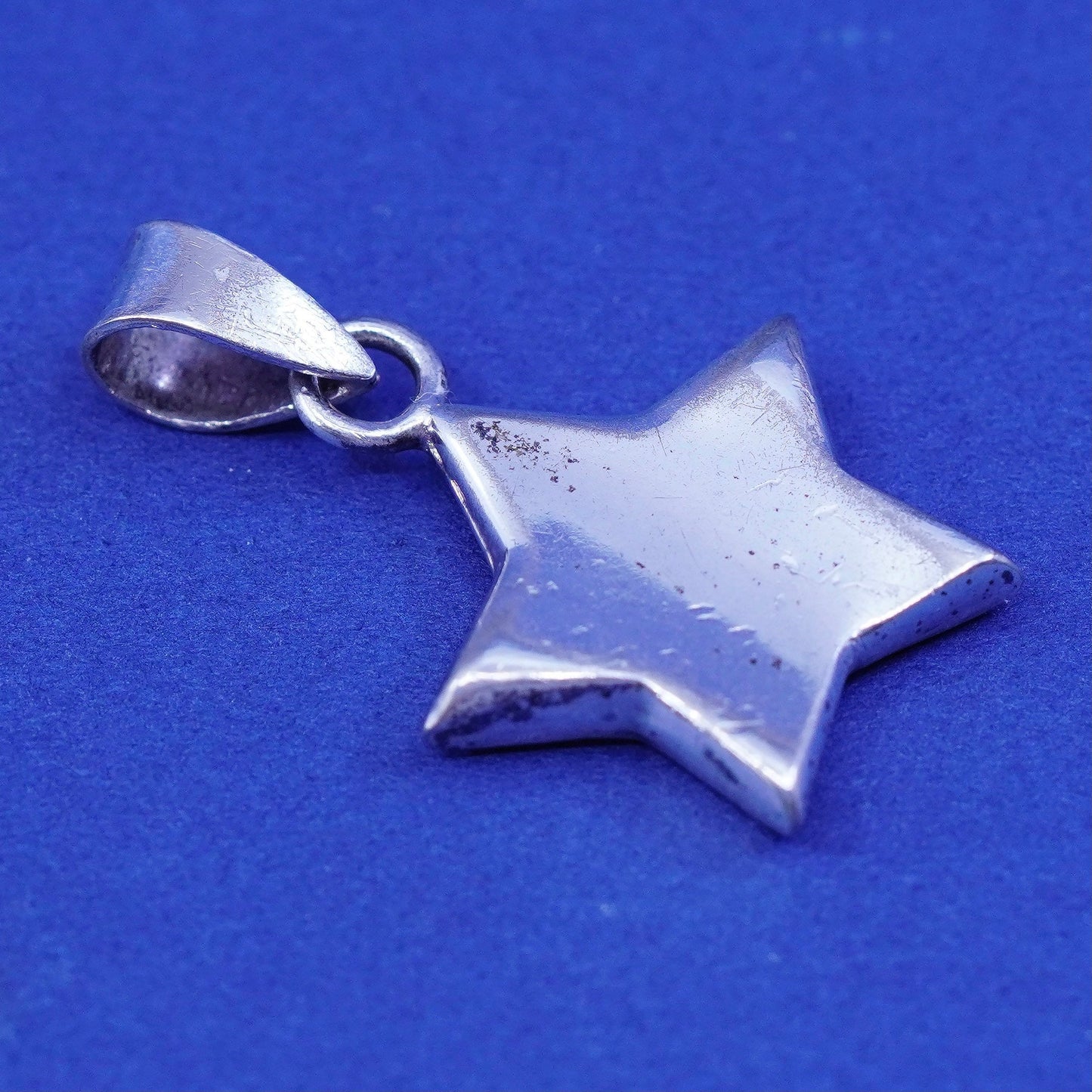 Vintage Sterling silver handmade pedant 925 star tag charm
