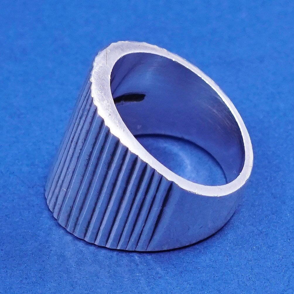 Size 7, vtg Sterling silver handmade ribbed ring, mexico 925 statement band