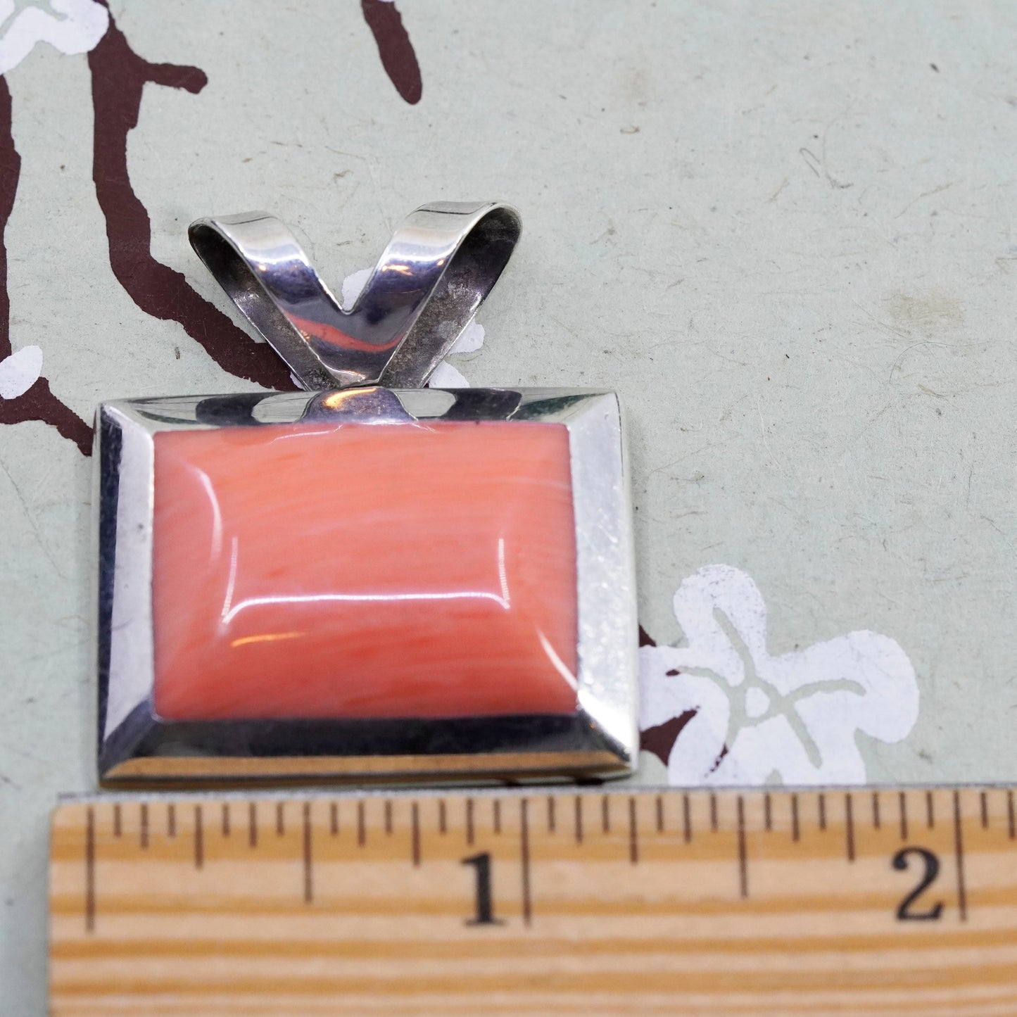 vintage Mexico handmade sterling 925 silver pendant with agate