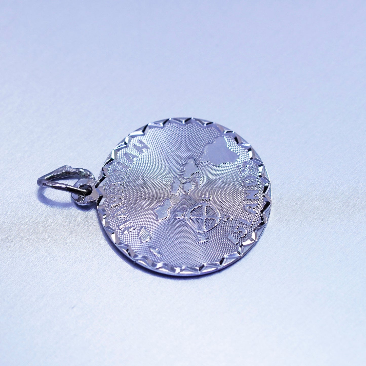 Vintage sterling 925 silver handmade Hawaiian islands pendant tag charm