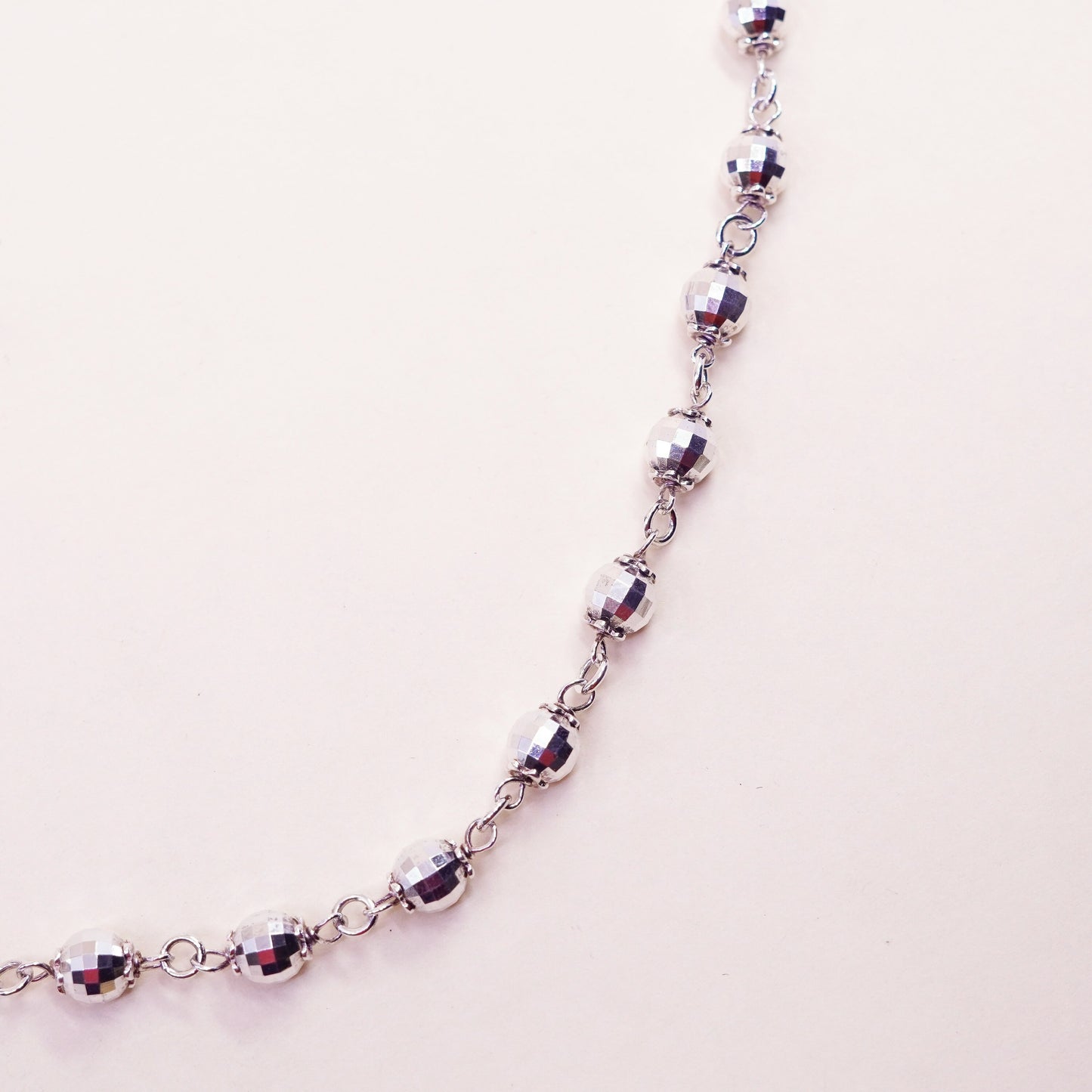 20”, Italy Milor Sterling silver necklace, Italy 925 fine silver beads chain