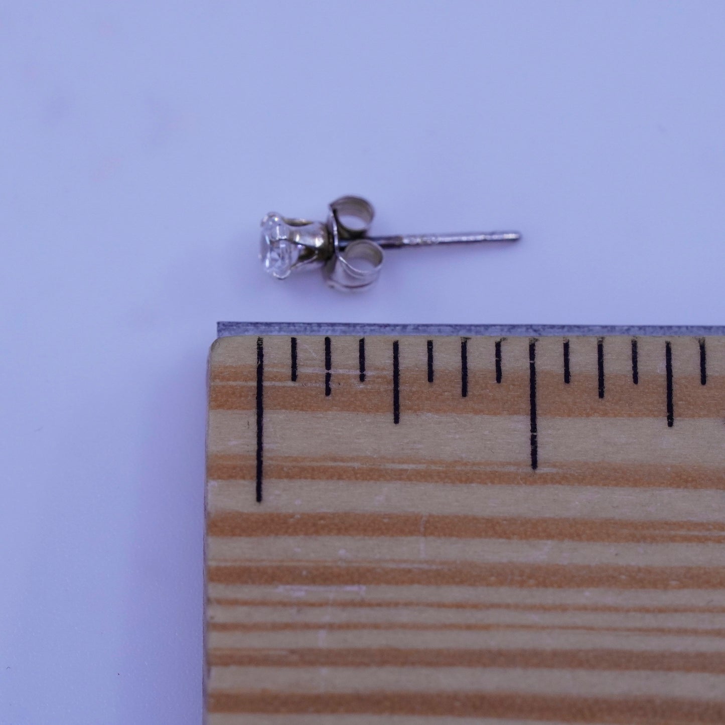 Vintage Sterling 925 silver earrings, studs with cz inlay