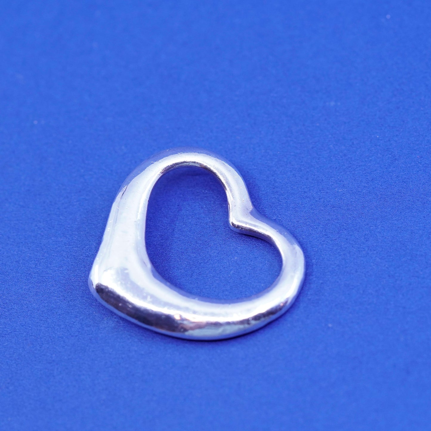 Italian Sterling silver handmade pendant, solid 925 heart