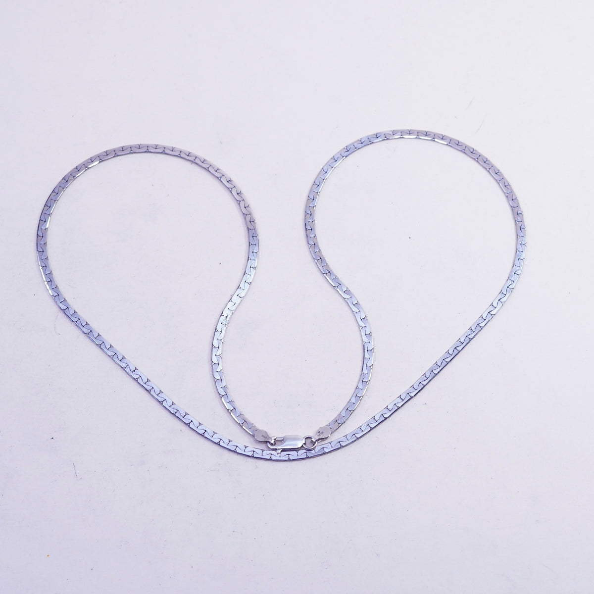 24”, 3mm, Vintage Canada sterling silver chain, Italy textured 925 nugget chain