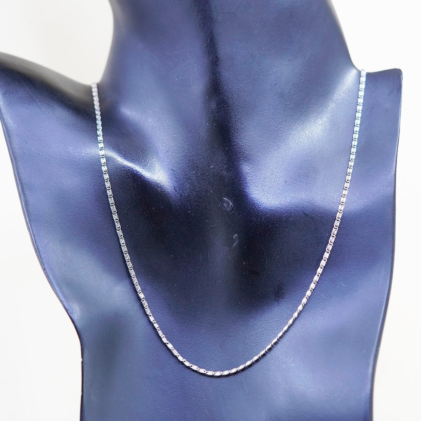 19”, Vintage sterling silver Italy 925 flatten double S link chain, necklace