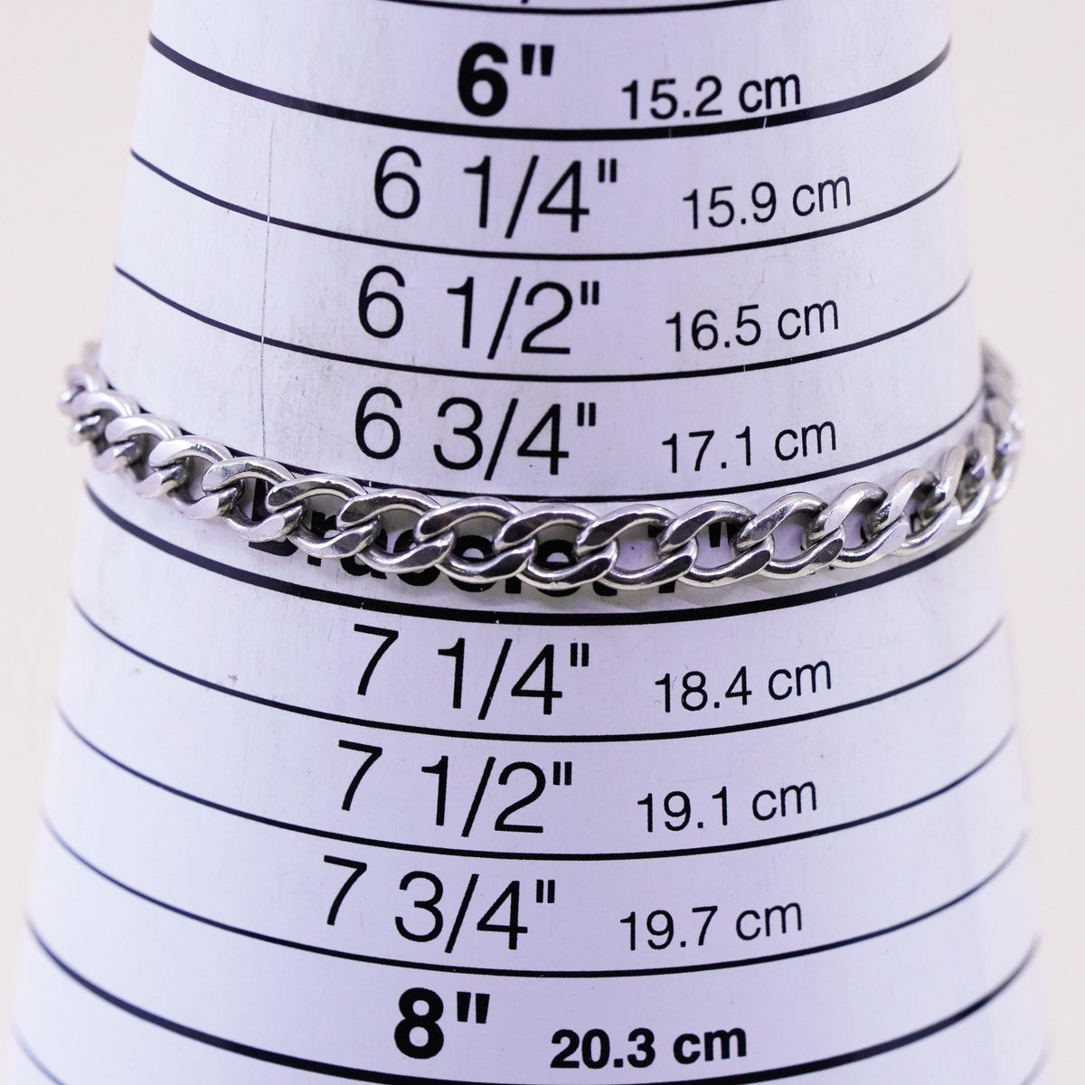 7”, Vintage milor sterling silver flatten curb bracelet, bold 925 men’s chain