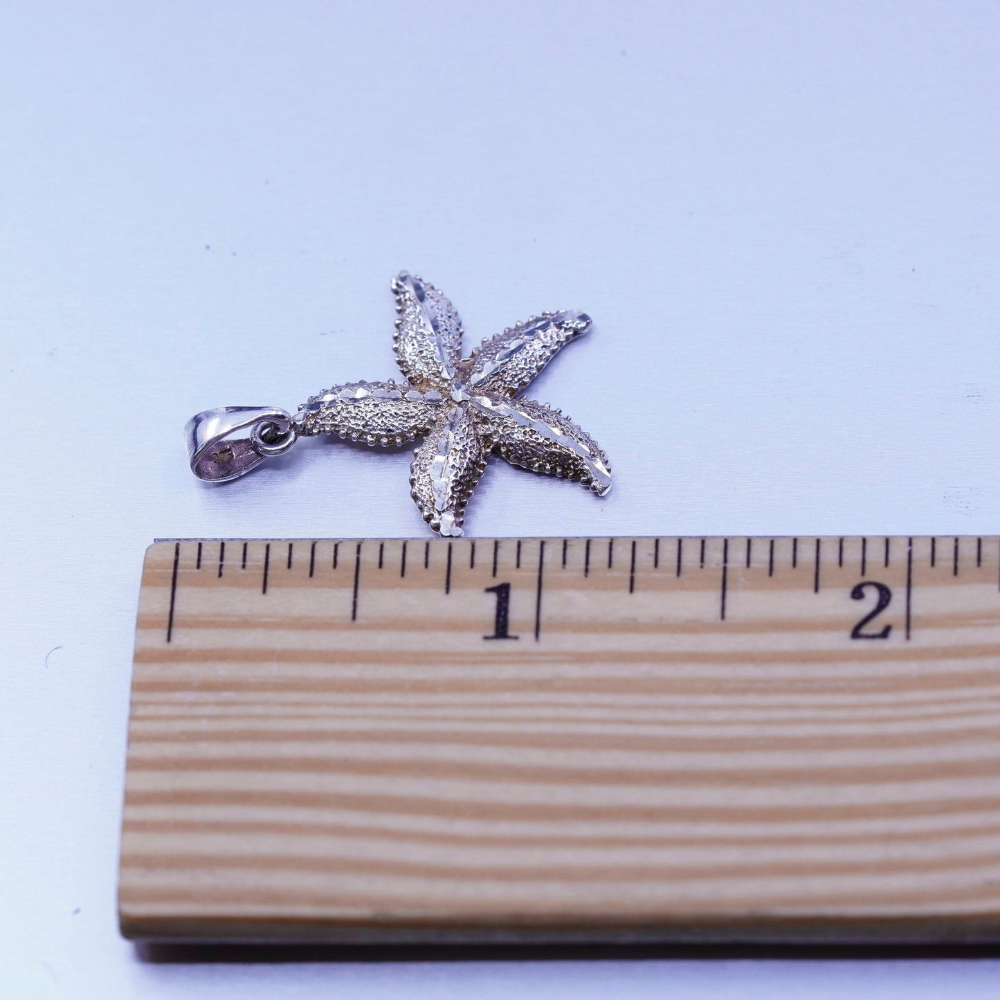 Antique Sterling silver handmade textured 925 starfish star