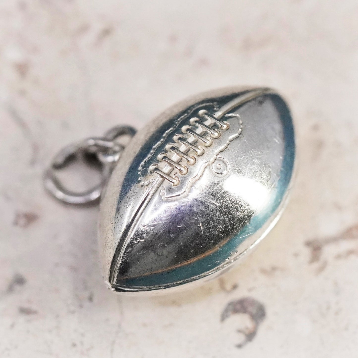 Vintage Sterling silver handmade pendant, 925 football ball