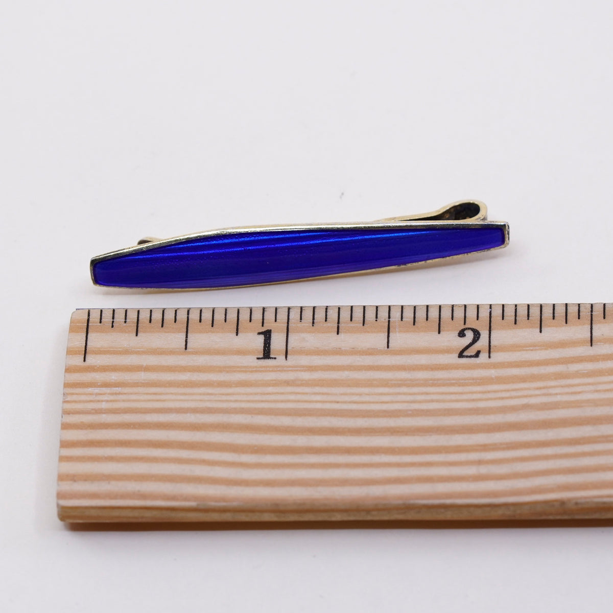 Norway gold over sterling silver tie clip, 925 tie clip with blue enamel