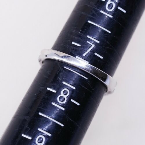 Sz 7.25, Vtg Sterling silver handmade ring, 925 silver Infinity Sumbo W/ CZ