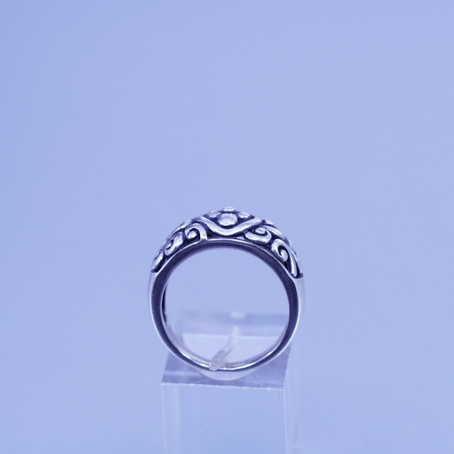 Size 8, vintage southwestern Sterling 925 silver handmade ring, filigree band