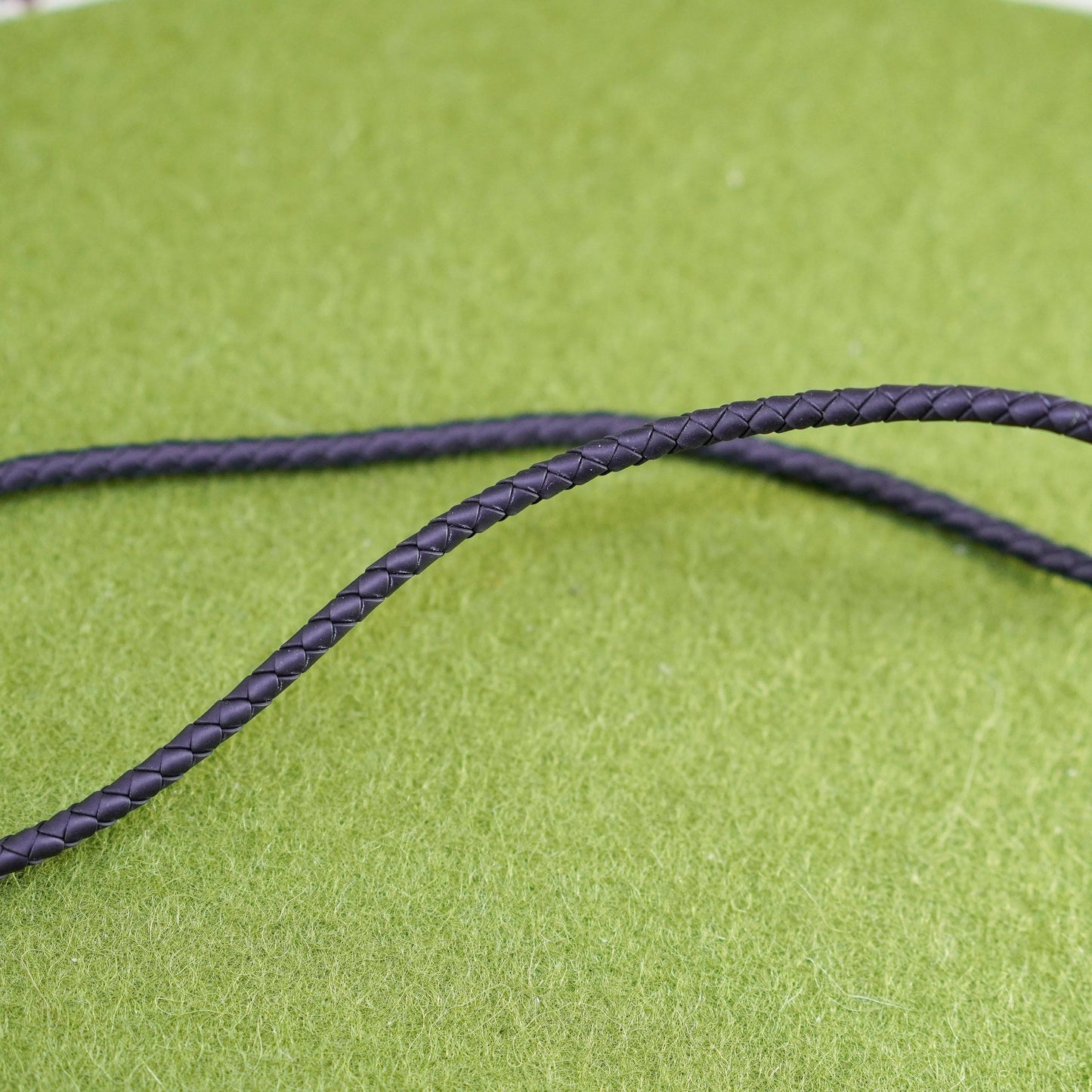 16+1”, Vtg Sterling 925 Silver Clasp W/ braided woven black rubber Necklace