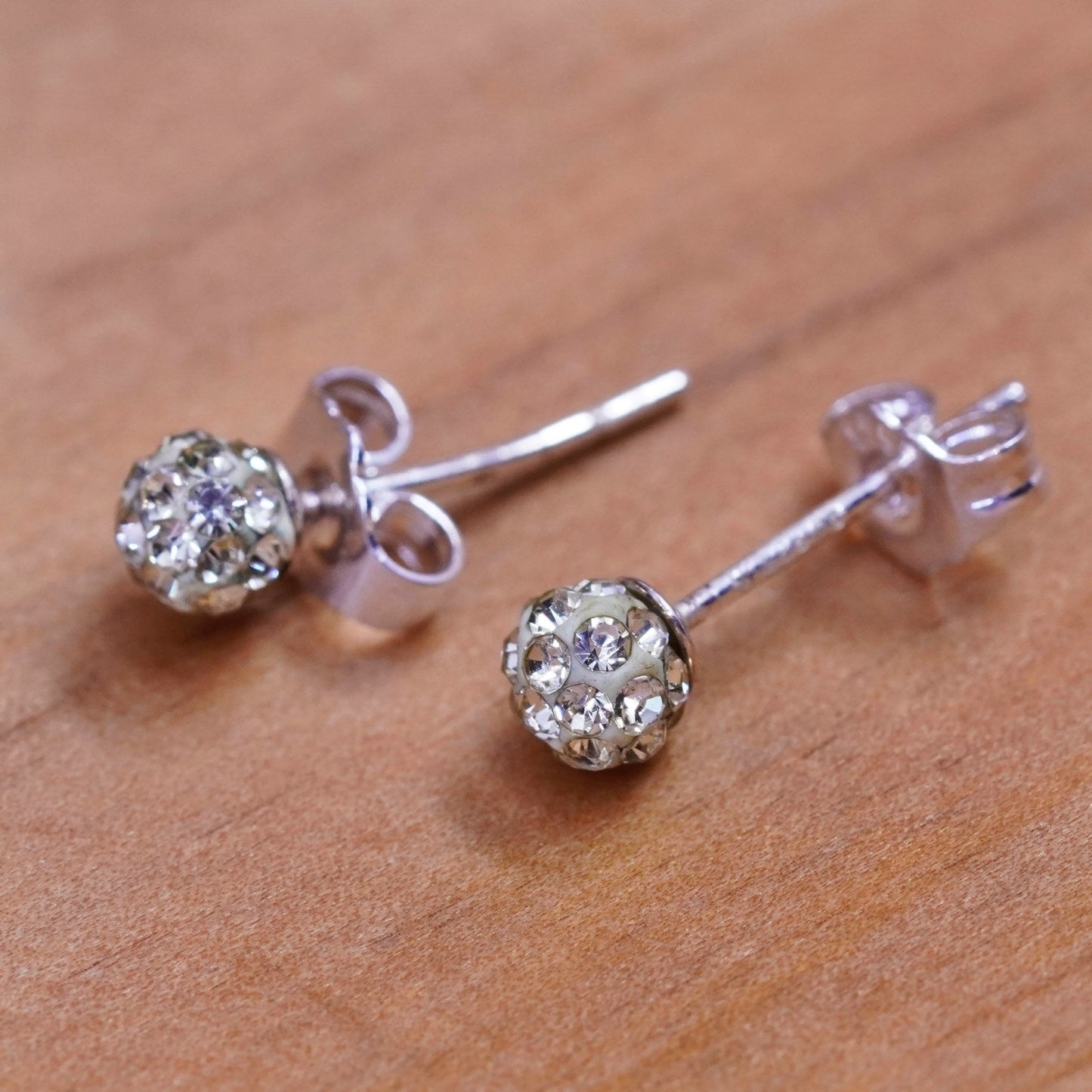 Vintage Sterling 925 silver cluster Cz studs, Swarovski earrings