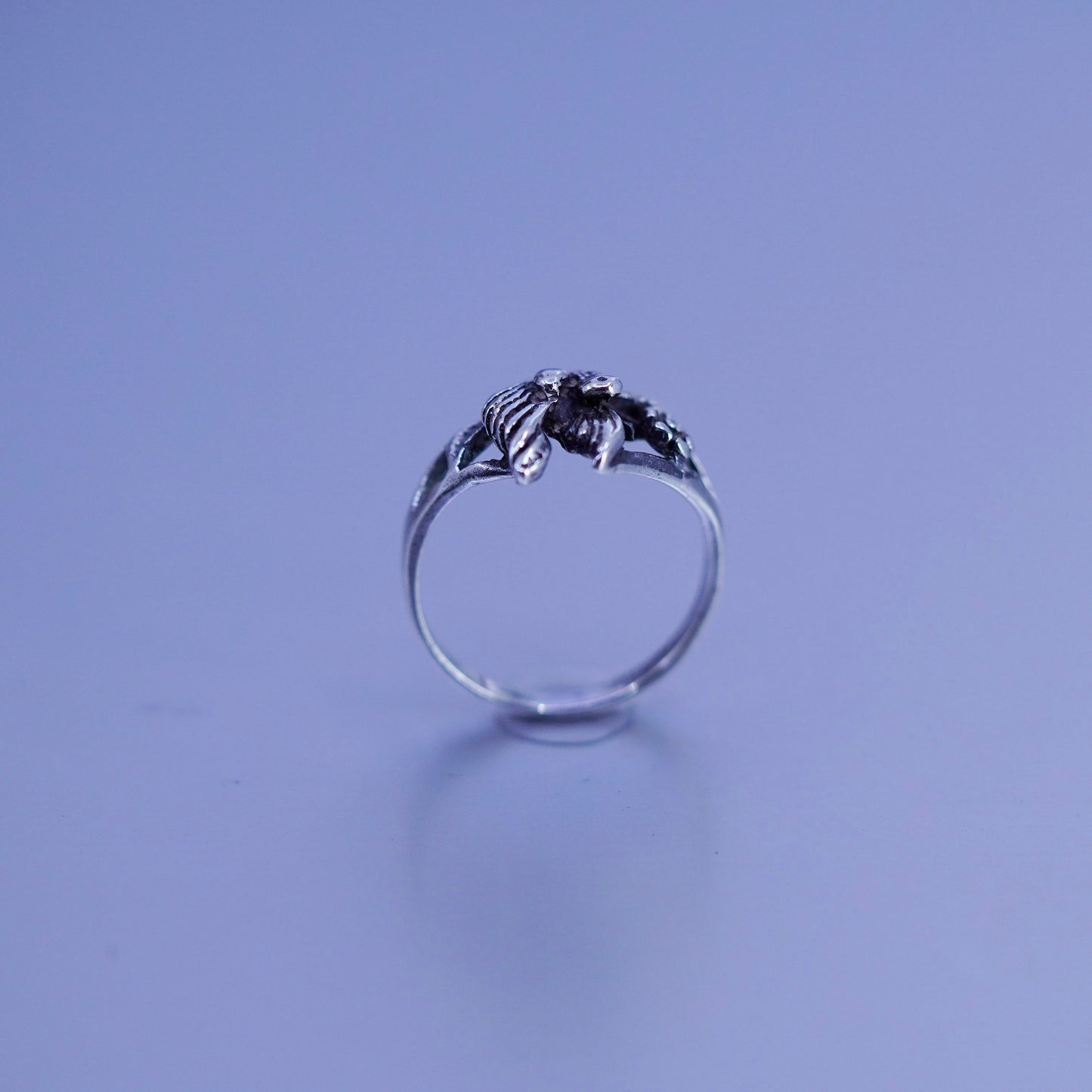 Size 7.5, southwestern Sterling 925 silver handmade ring, filigree bird band