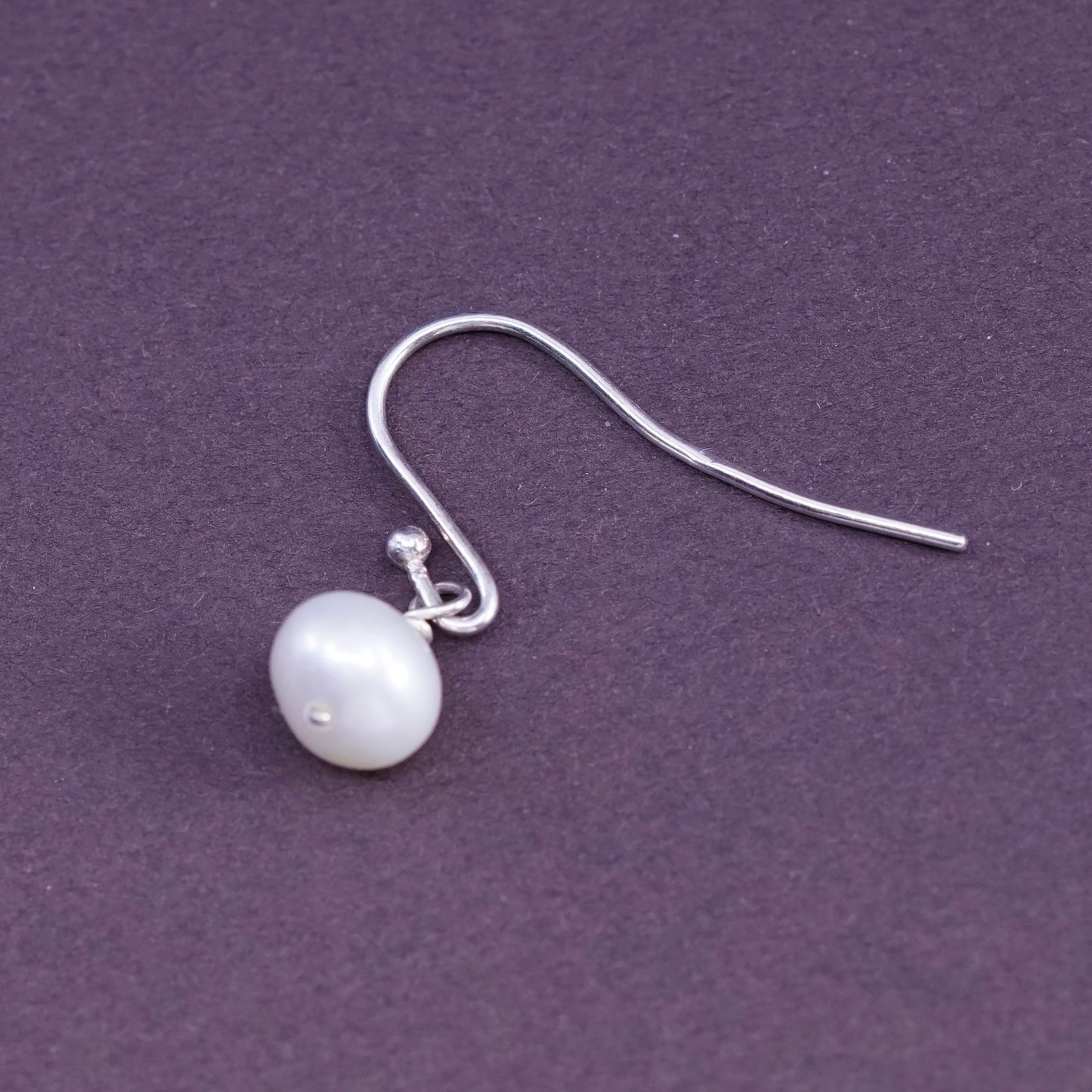 Vintage Sterling 925 silver handmade earrings with pearl