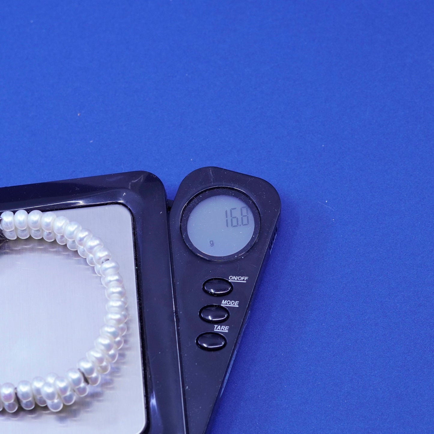 5.75”, vintage sterling silver handmade bracelet, 925 double pearl bangle