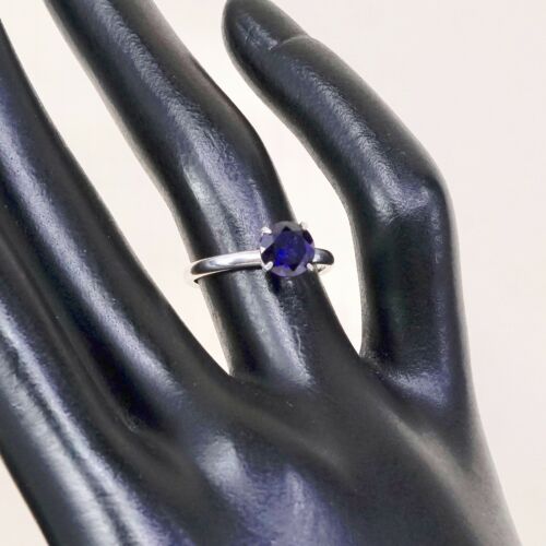Sz 5.25, Sterling Silver Engagement Ring, 925 Silver Ring W/ Birthstone Sapphire