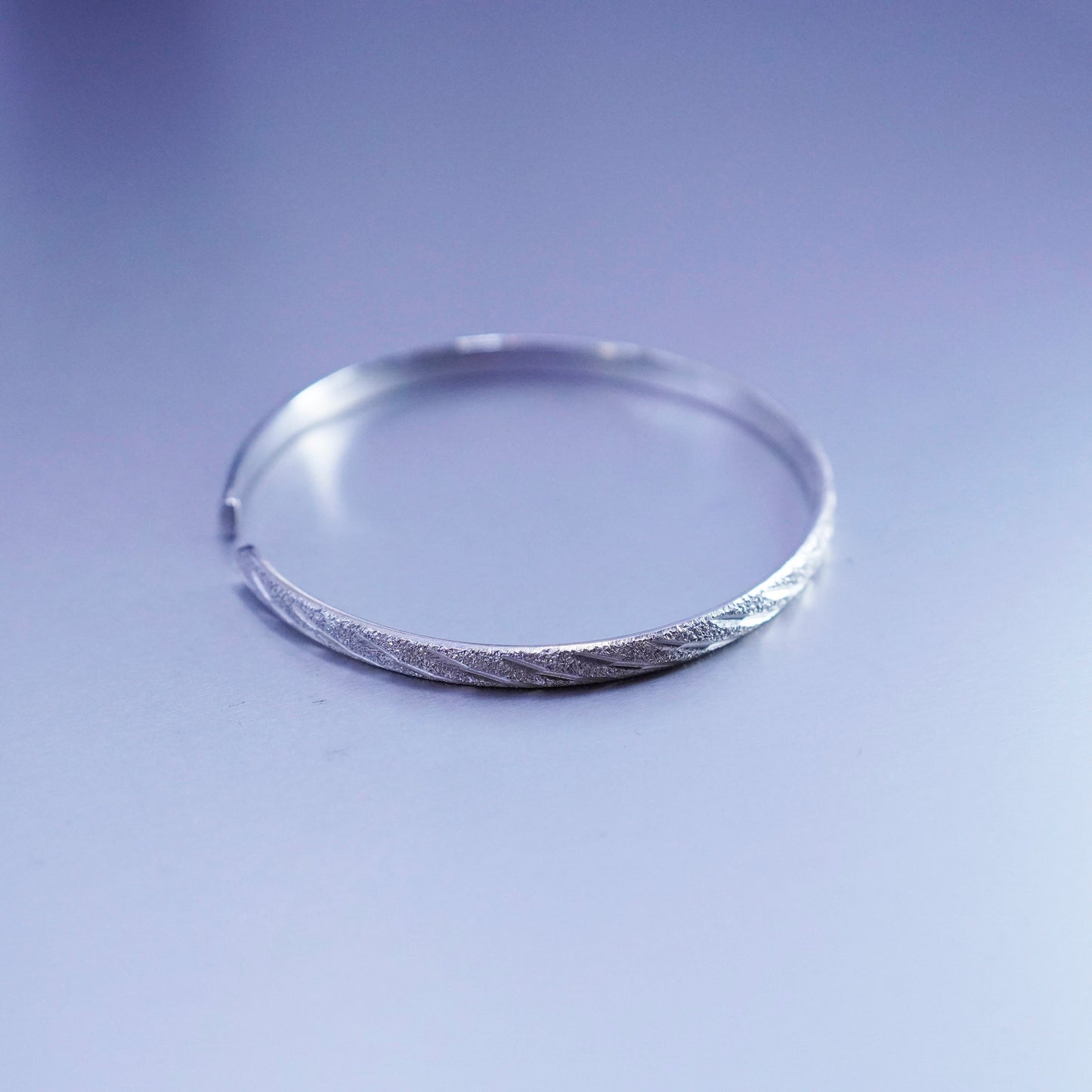 6.75”, 999 fine silver handmade bracelet, textured glittering stackable cuff