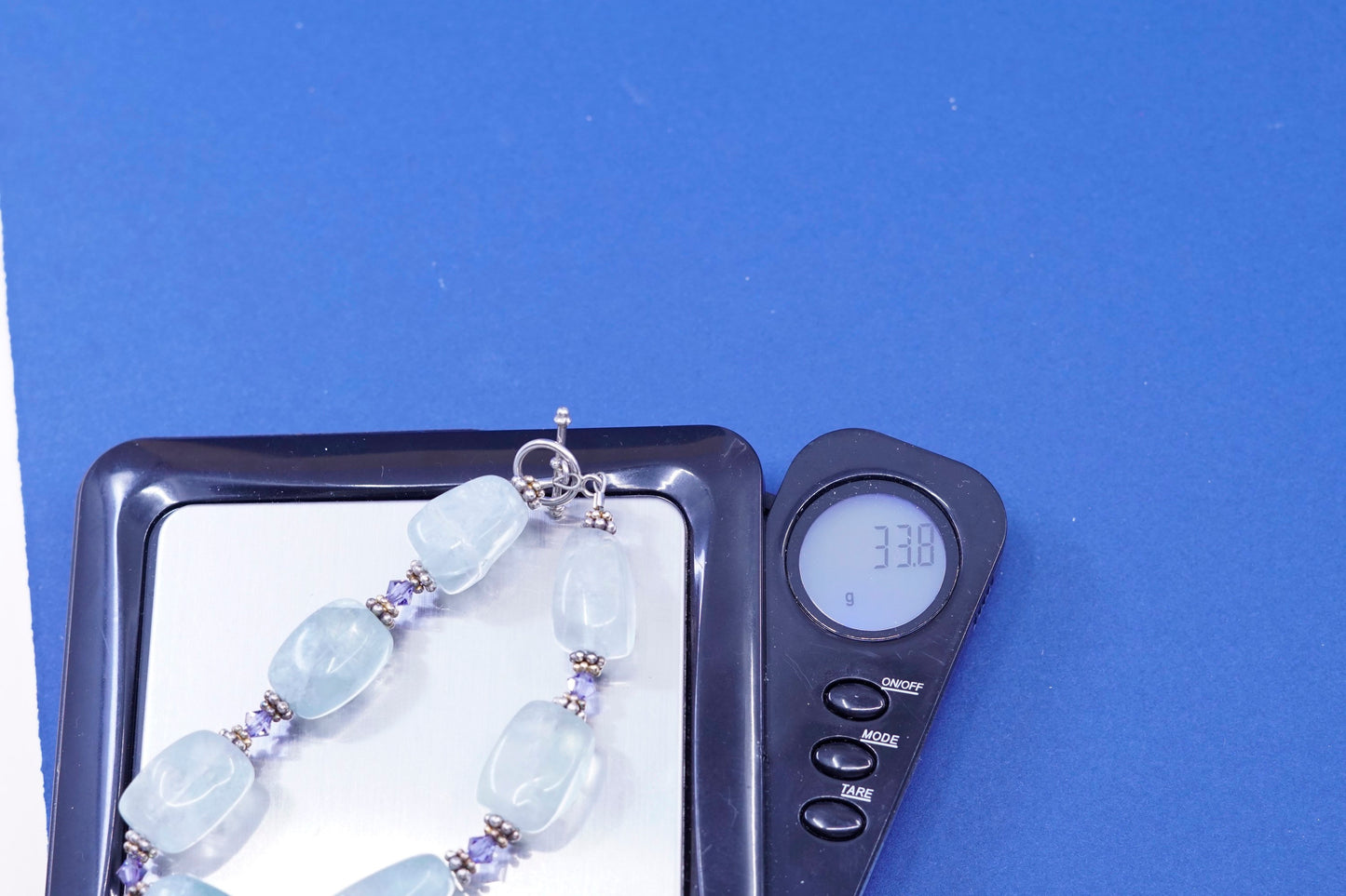 6.5”, Sterling silver bracelet, 925 bead charm with nugget prehnite grape stone