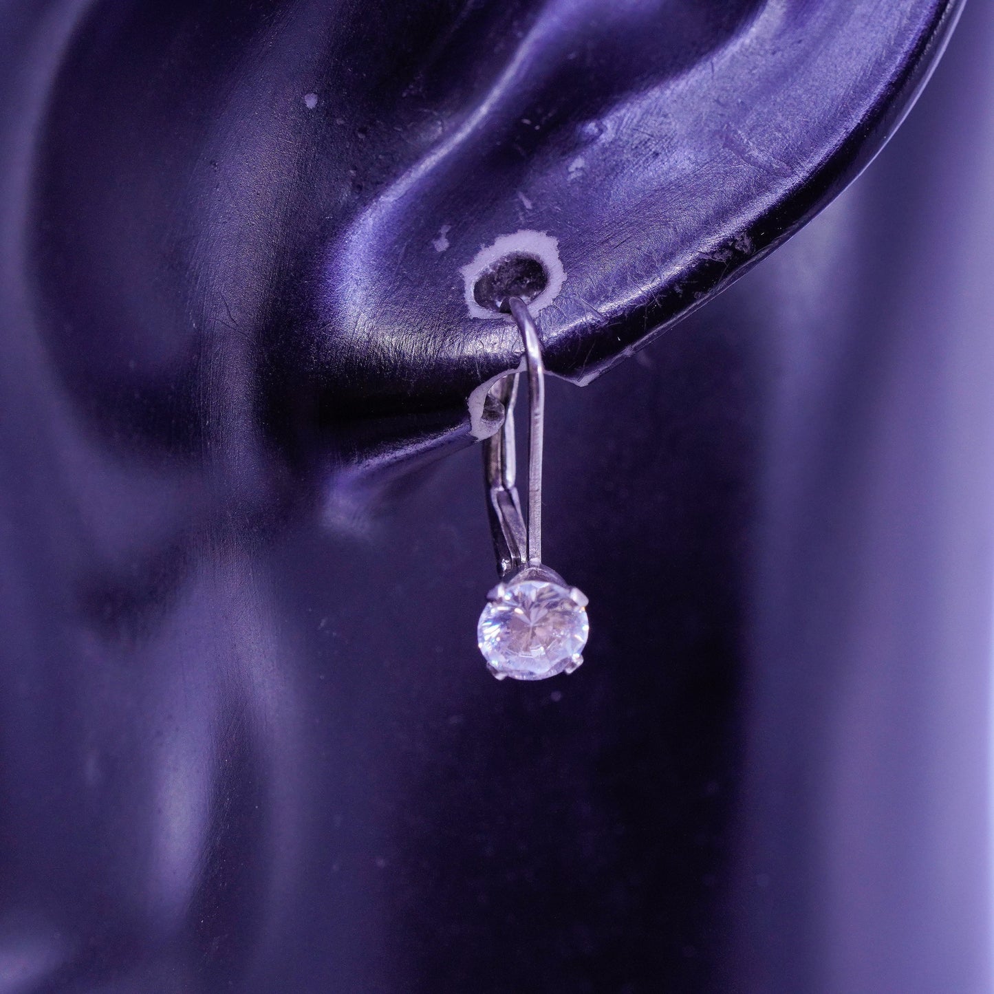Vintage Sterling 925 silver earrings, dangle and Cz