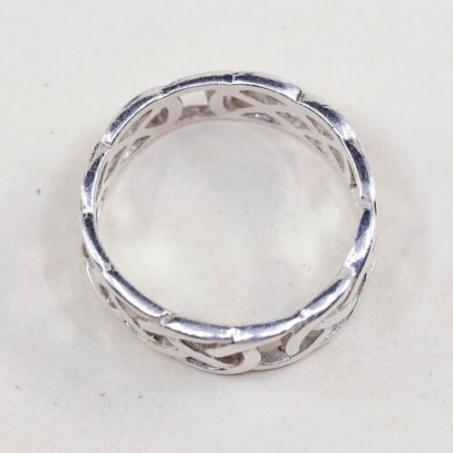 Size 7, Sterling solvar Silver Handmade Ring 925 Band W/ Filigree Woven Braid