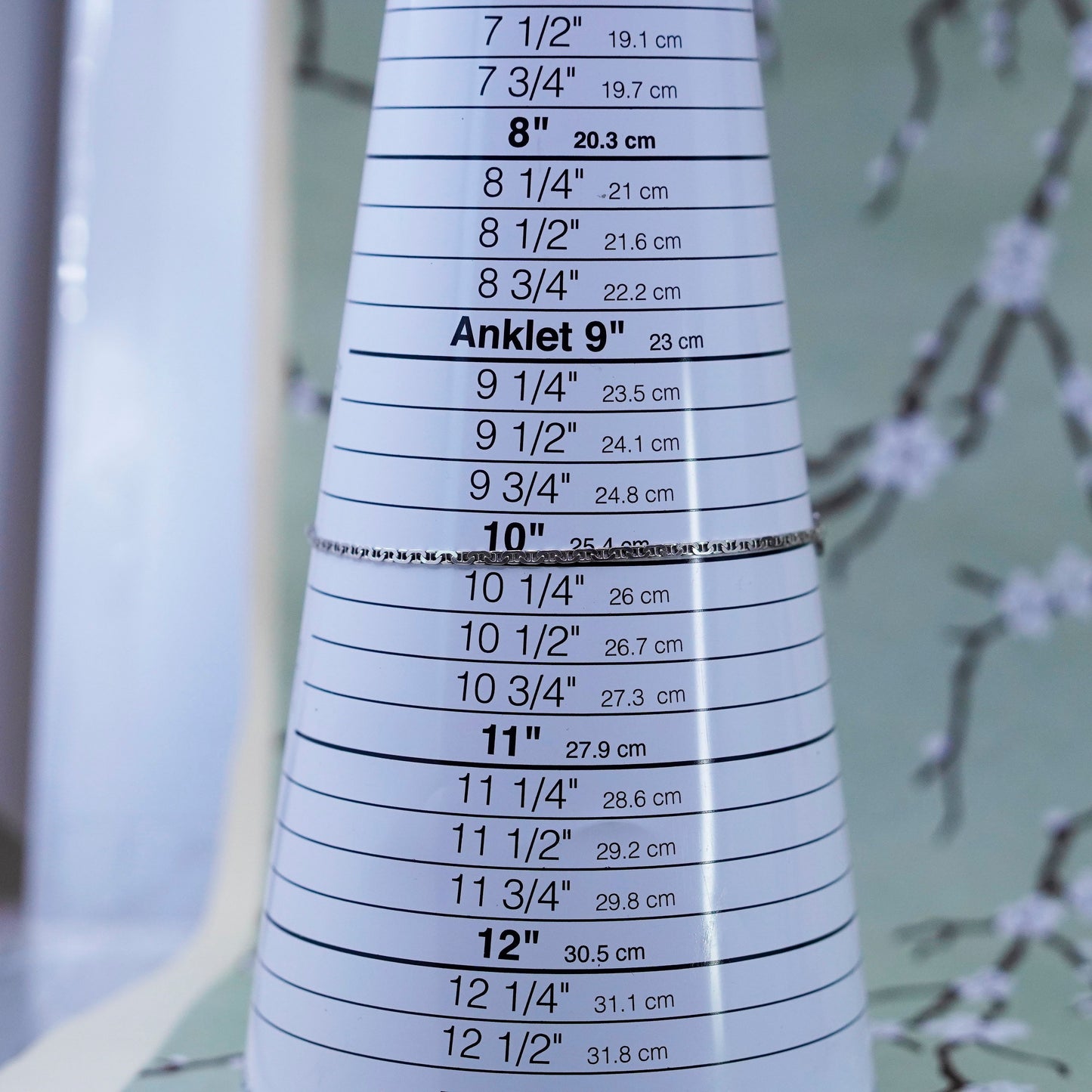 10”, 4mm, Vintage sterling 925 silver bracelet, Italy anchor chain