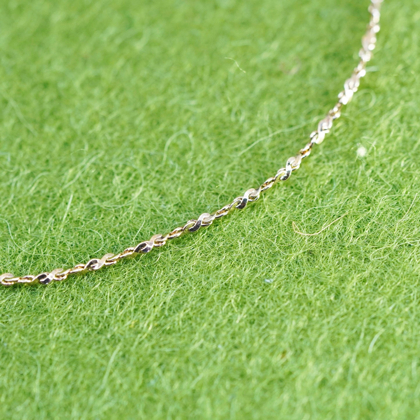 7”, Vintage vermeil gold over twisted sterling 925 silver S link chain bracelet