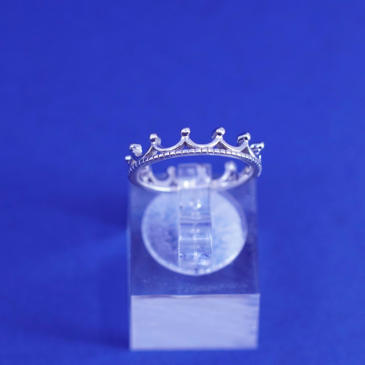 Size 5.75, vintage Sterling silver handmade ring, 925 crown band