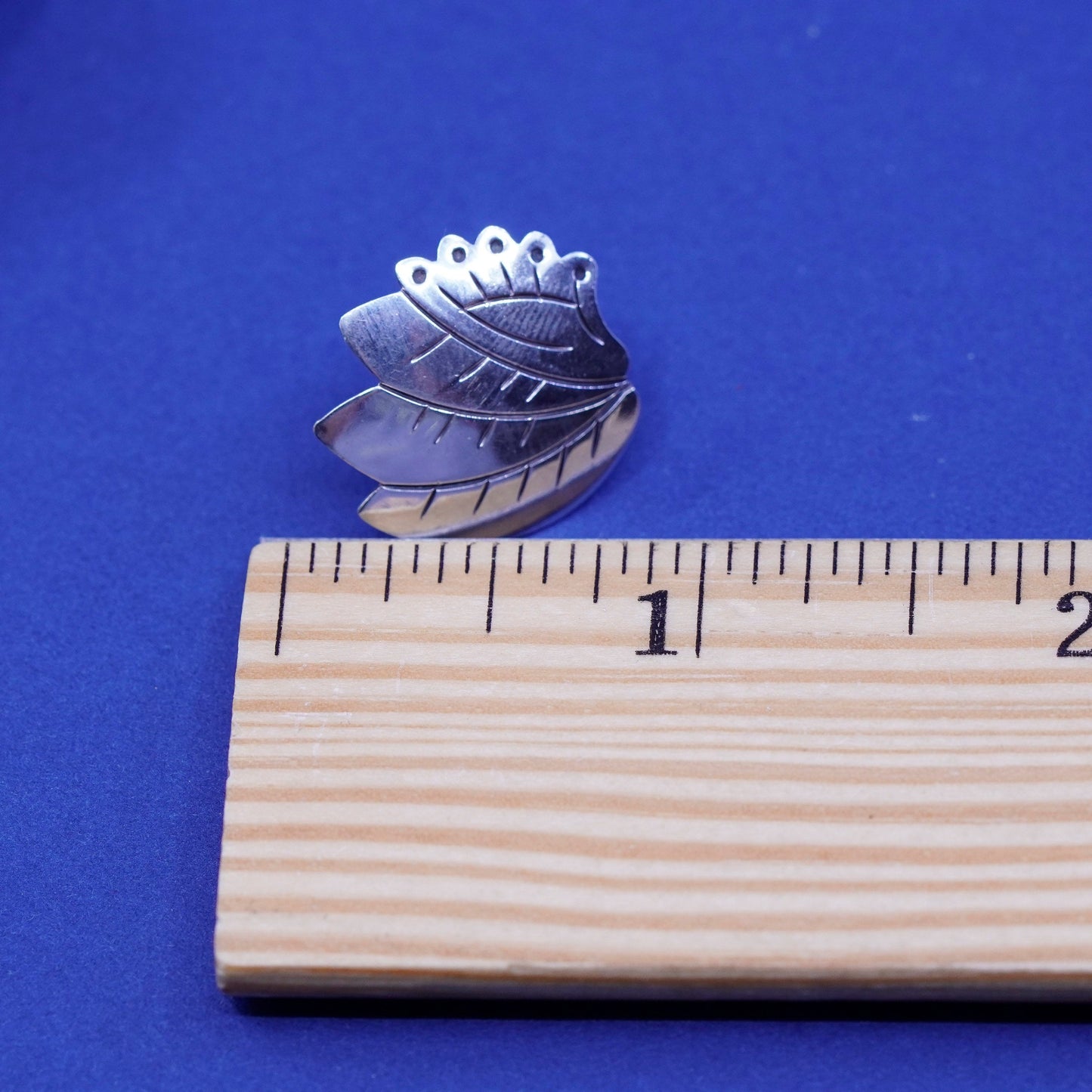 Native American Watson Honanie sterling 925 silver earrings, 925 leaf studs