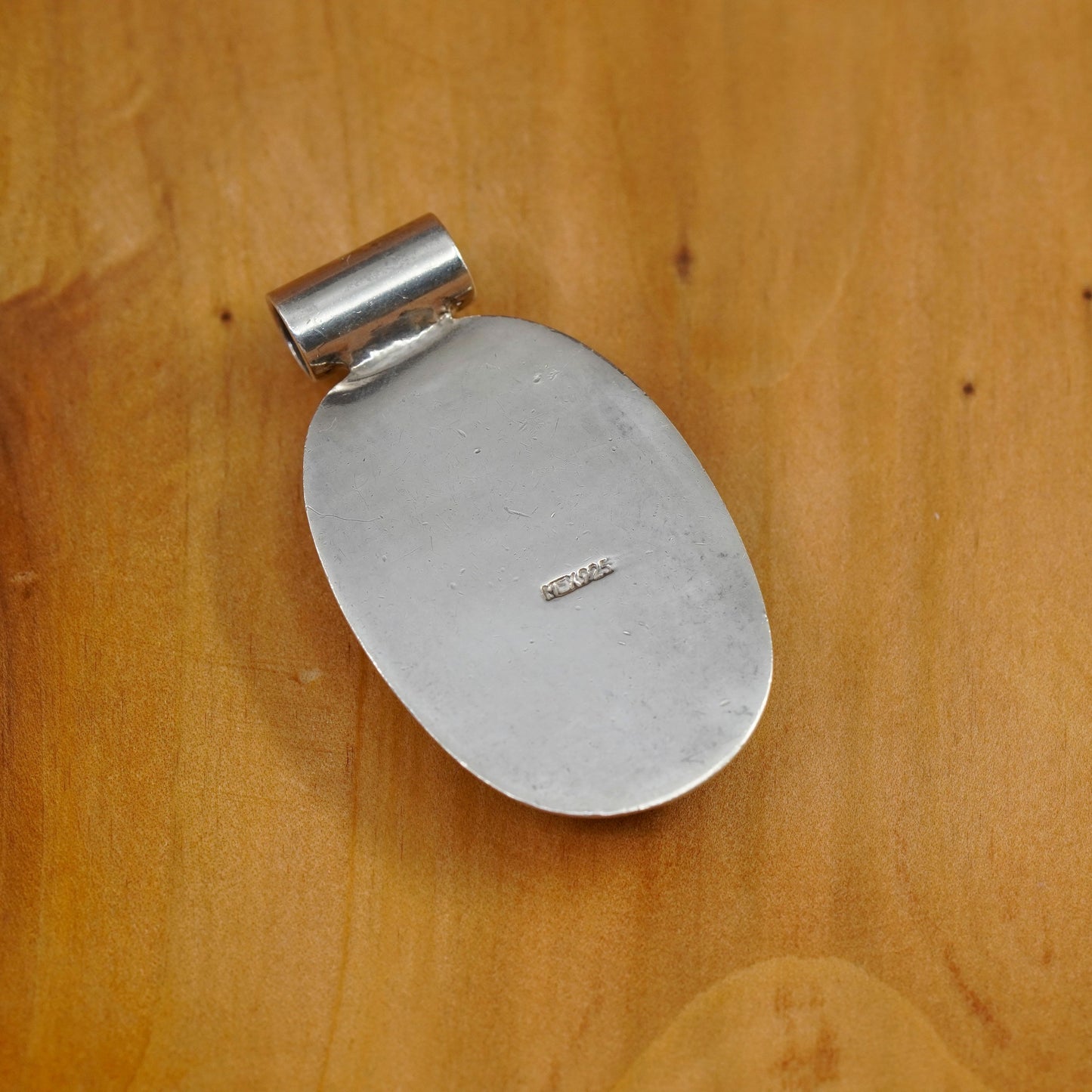 Vintage Sterling 925 silver handmade pendant with red jasper