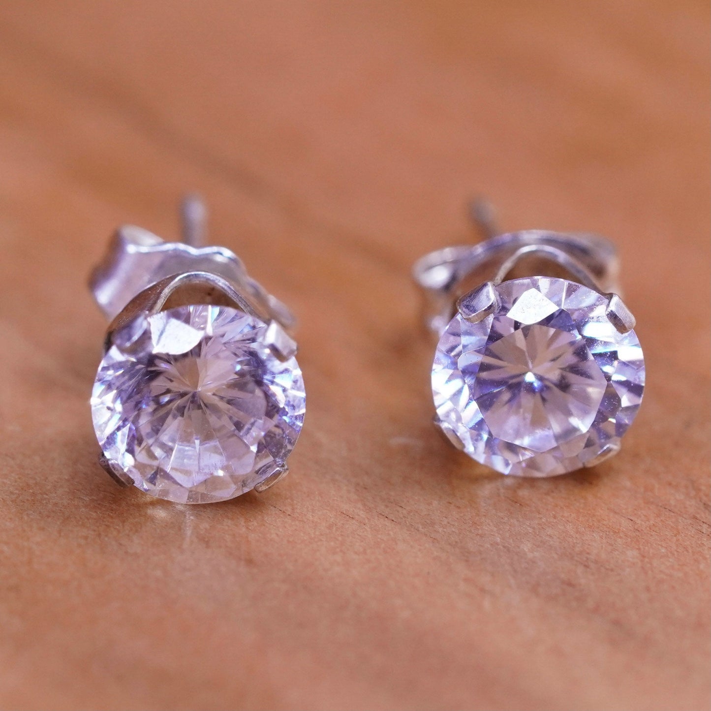 8mm, vintage Sterling 925 silver studs, Swarovski earrings