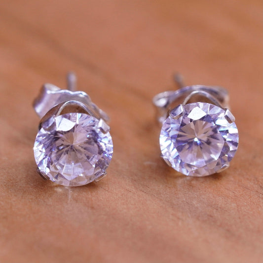 8mm, vintage Sterling 925 silver studs, Swarovski earrings