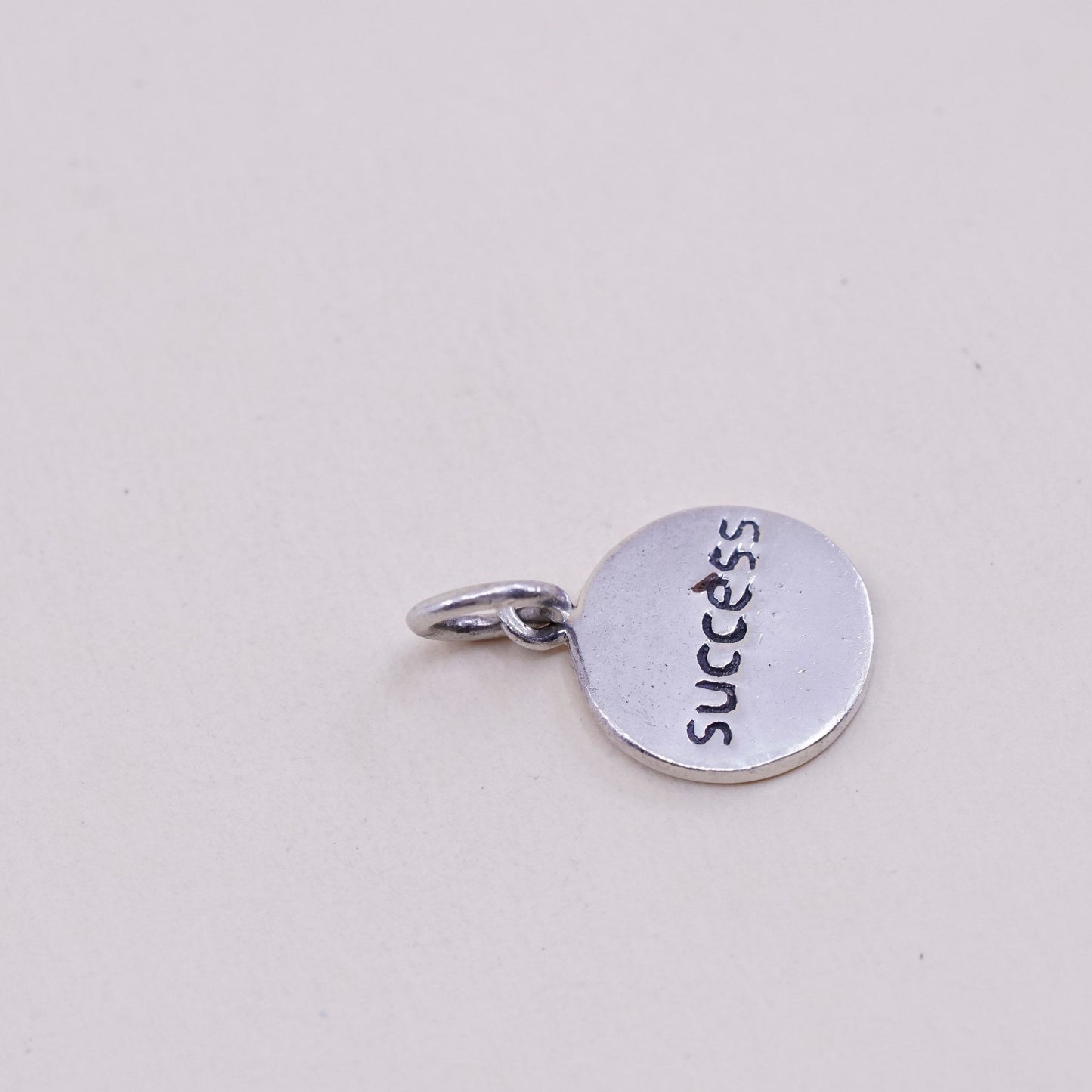 Vintage sterling 925 silver pendant, chinese character “success” charm