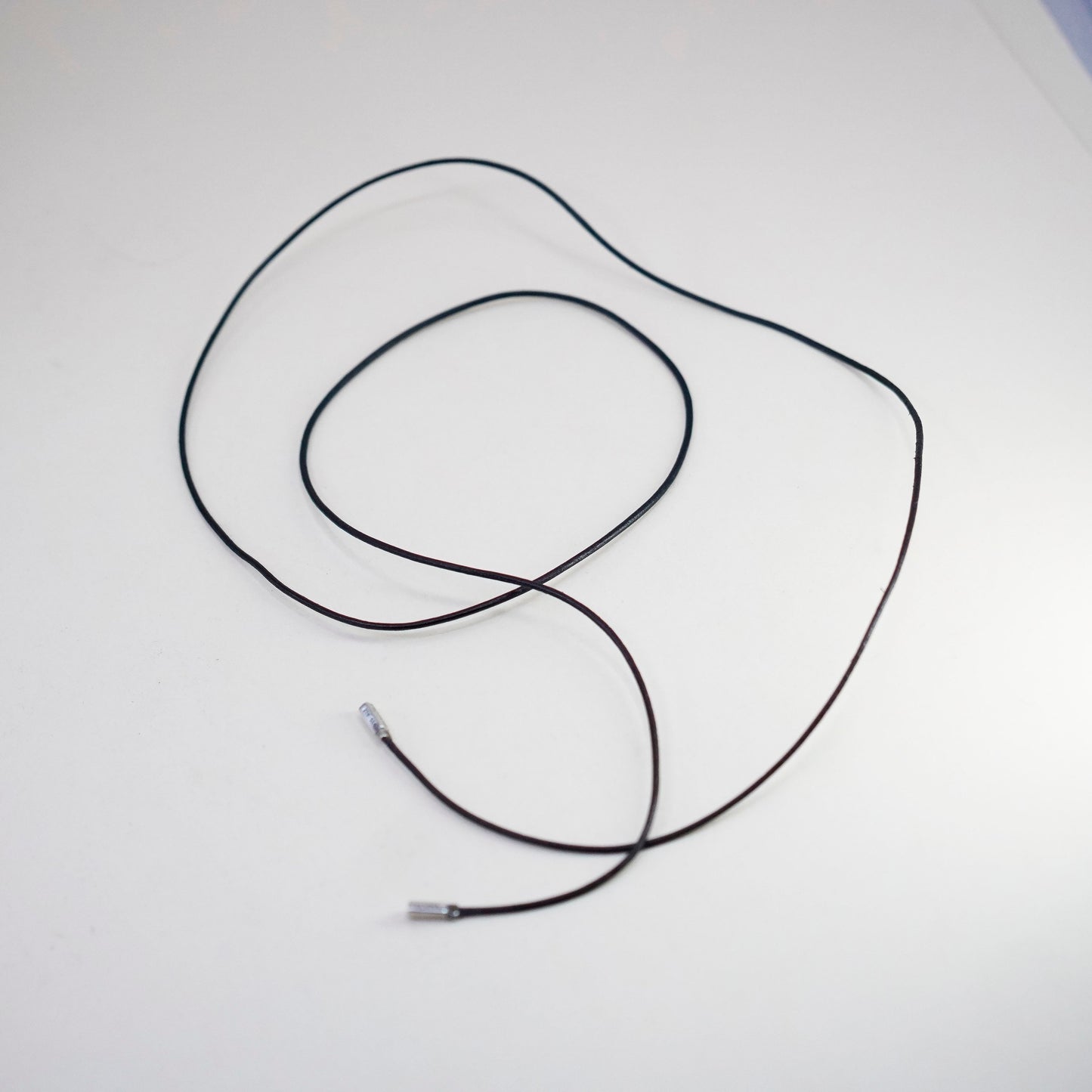 40”, Vtg Pandora ALE Sterling 925 Silver Clasp W/ black Leather Necklace