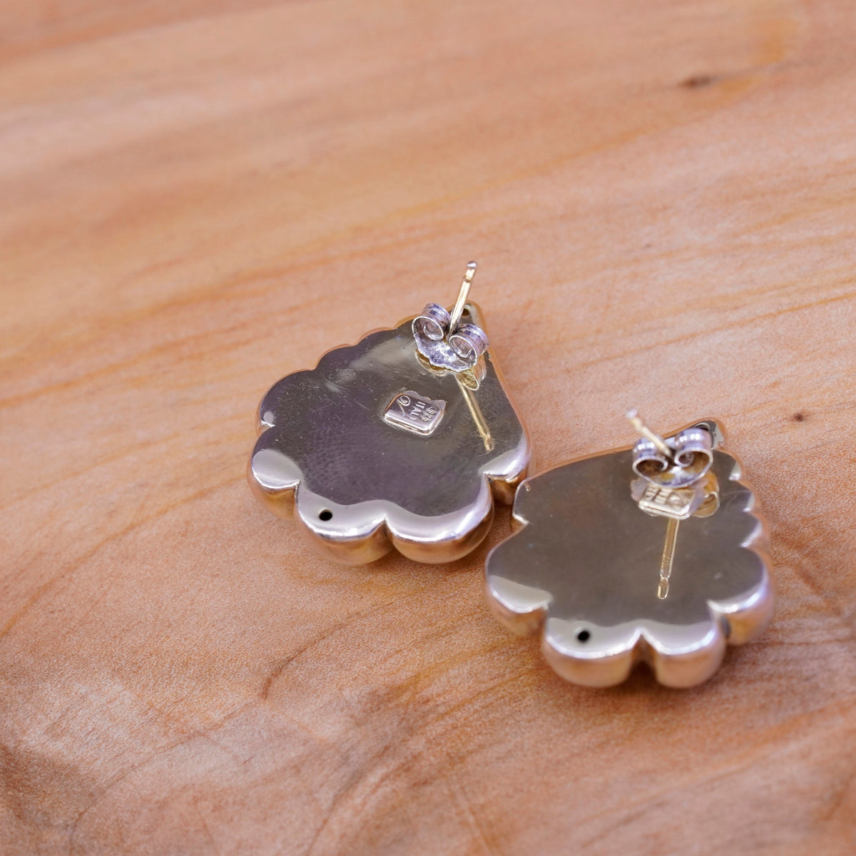 Italy Veronese vermeil gold over Sterling silver earrings, 925 teardrop studs
