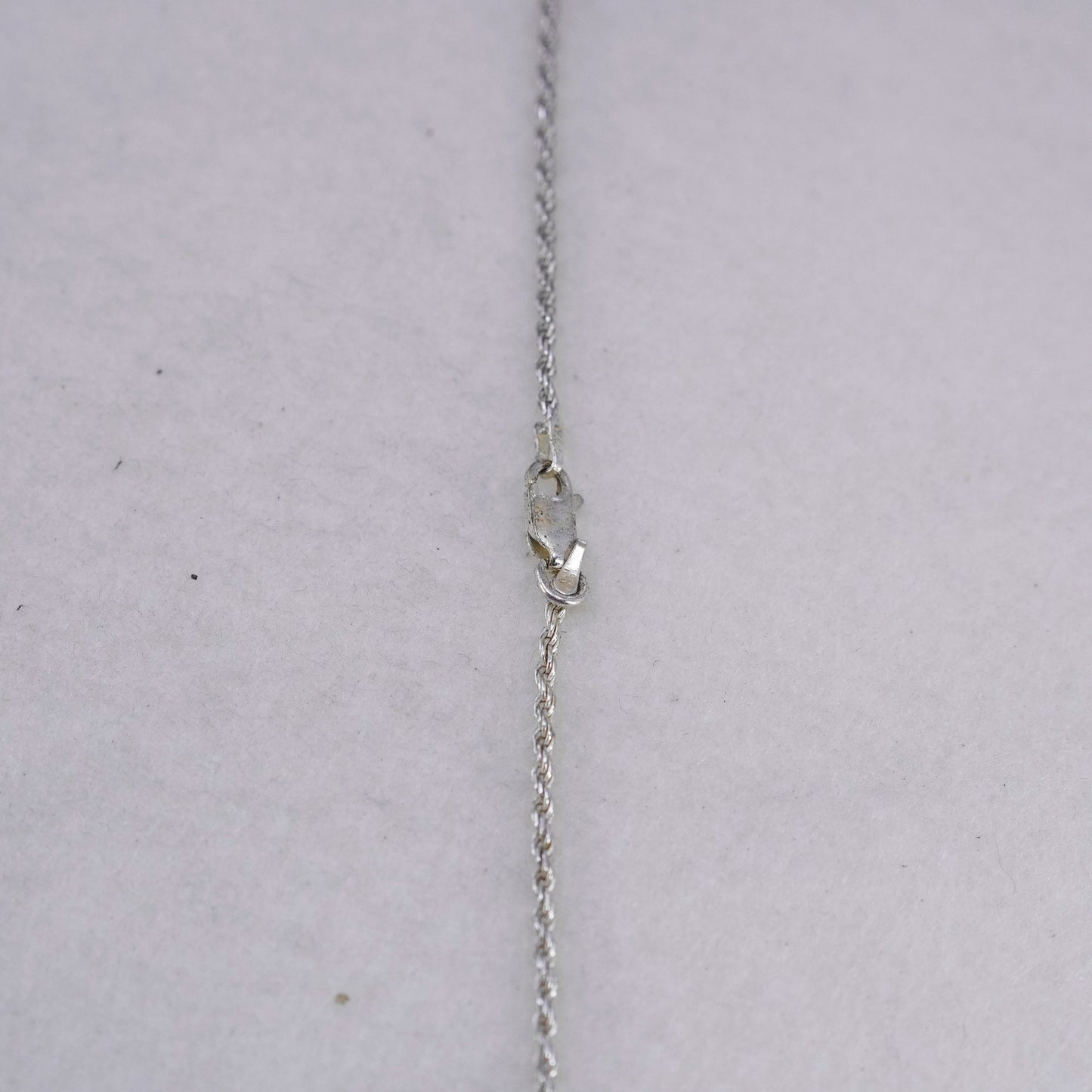 24” 2mm, vintage Sterling 925 silver rope chain necklace