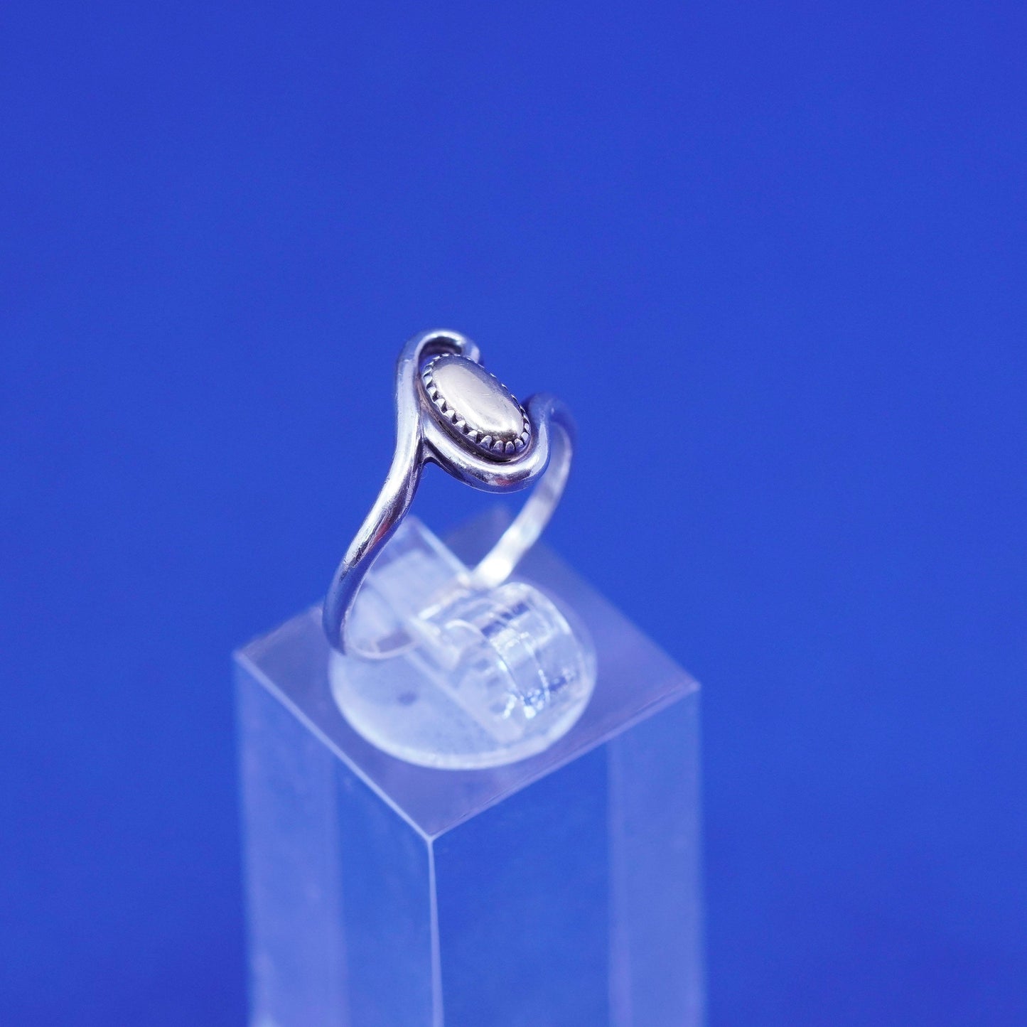 Size 7, Wheeler Jewelry Co Sterling 925 silver ring 14K accent, Native American