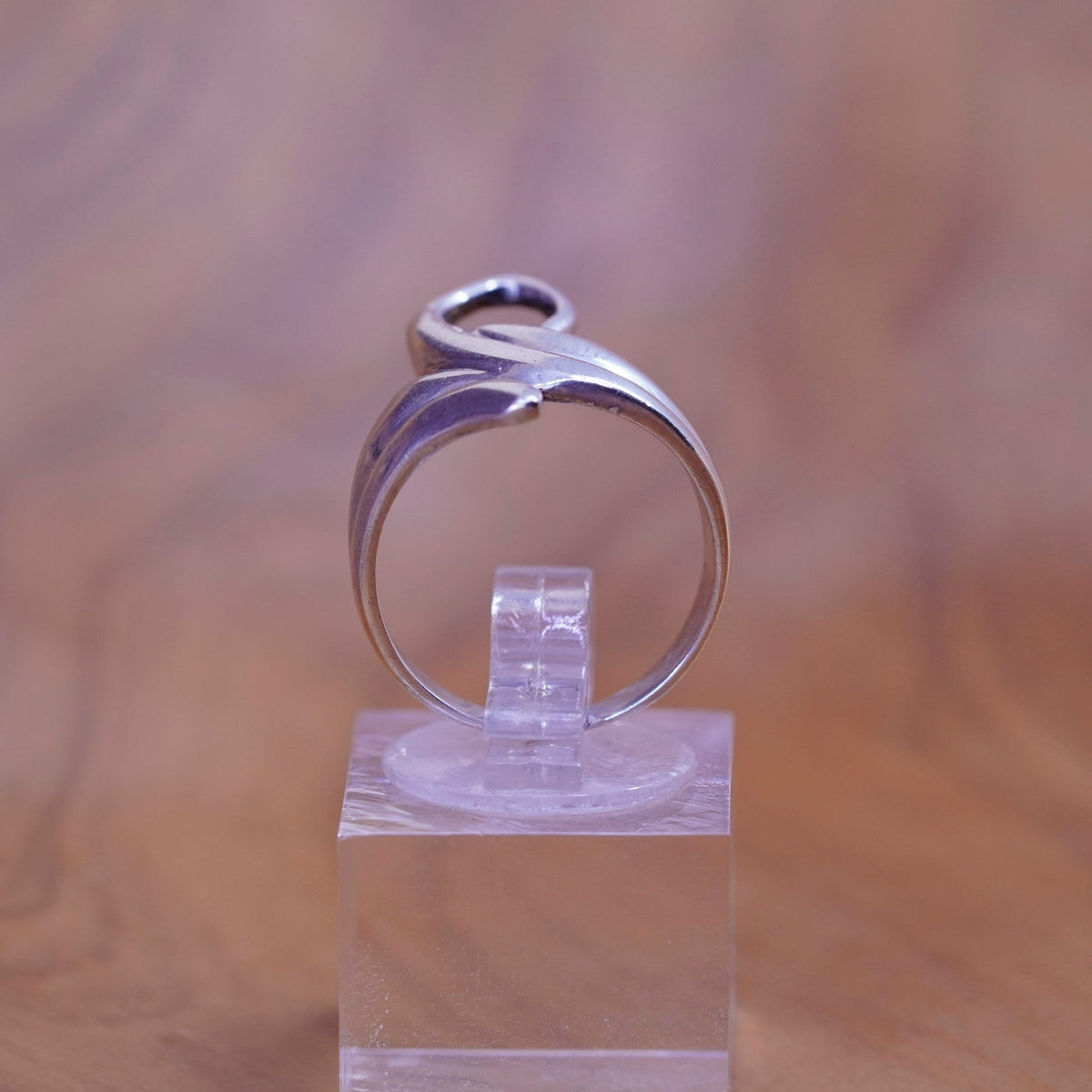 Size 6, vintage Sterling silver handmade ring, Modern 925 wavy band