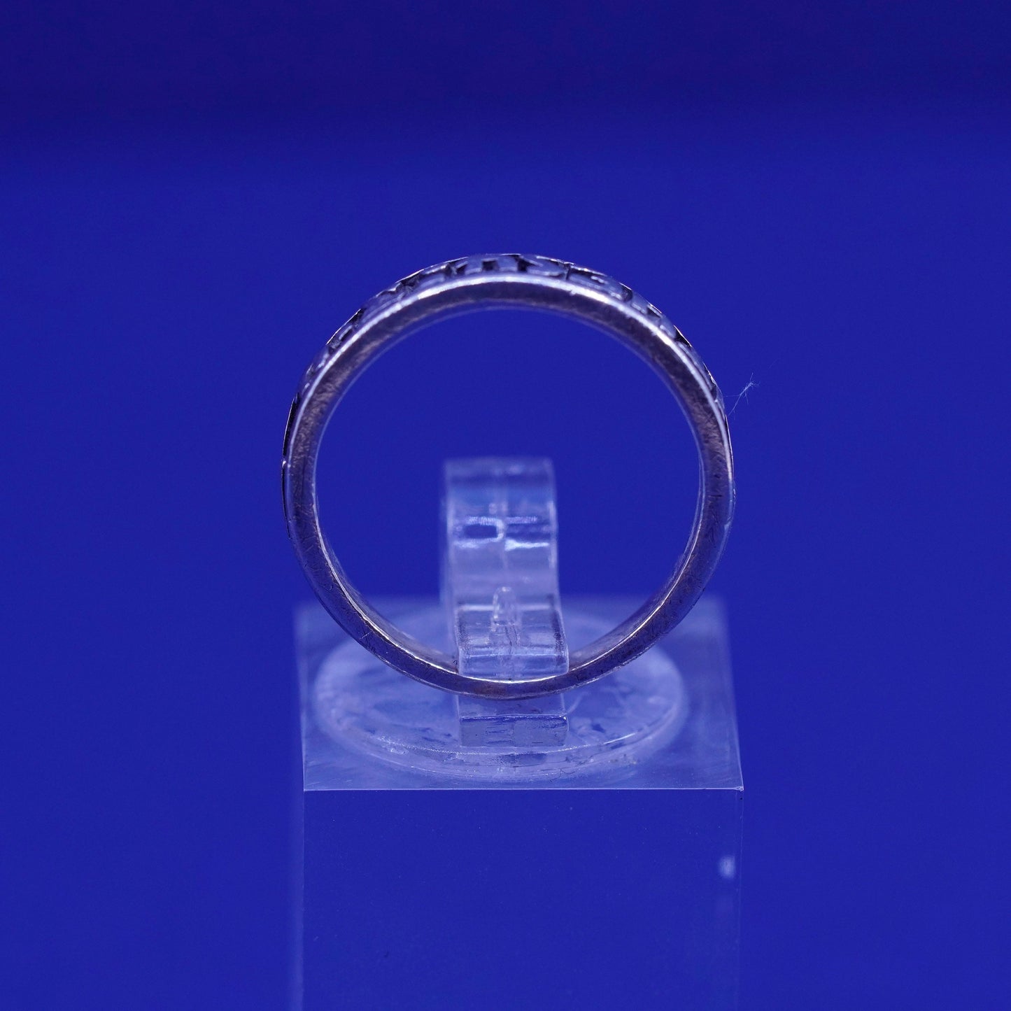 Size 6, vintage Sterling silver handmade ring, religious ITHES.4:3 4 925 band