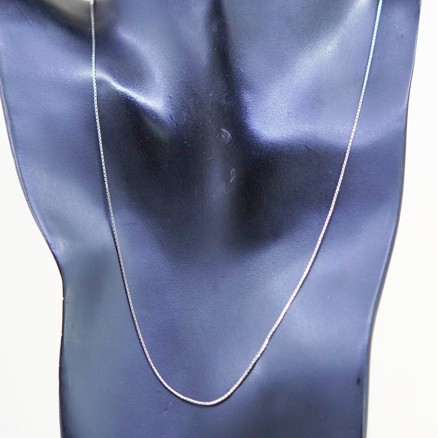 20”, 1mm, Vintage Italian sterling 925 silver box chain, necklace