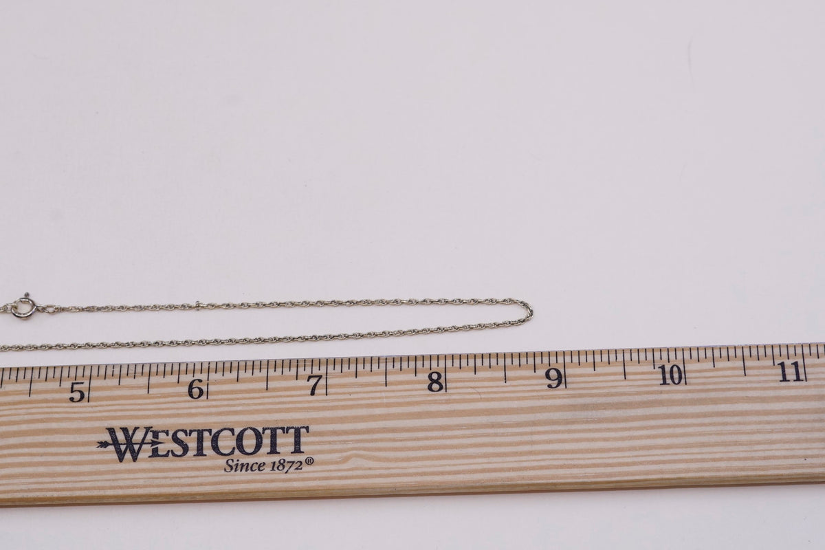 18”, 1mm, vermeil Gold over sterling 925 silver Singapore rope chain, necklace