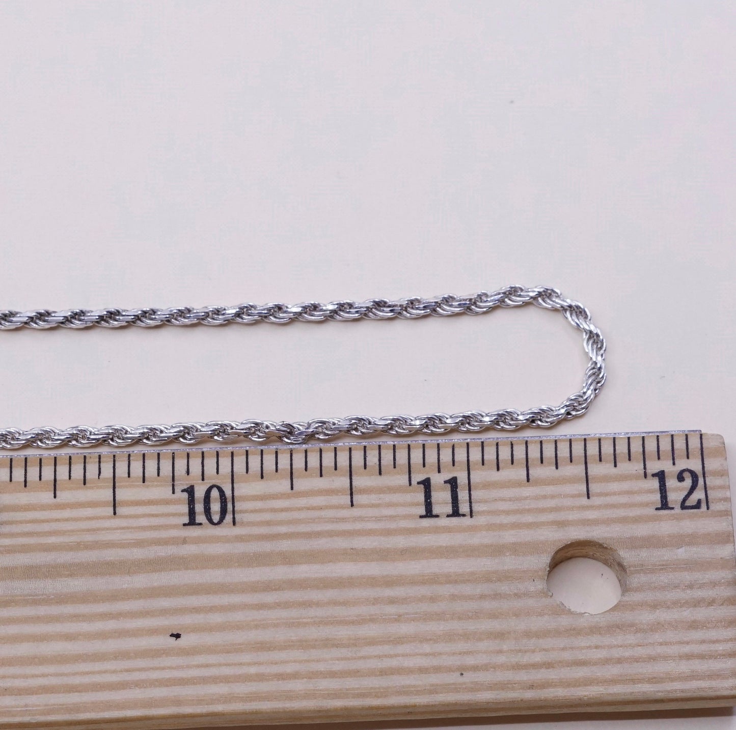 24”, 2.5mm, vintage OTC Sterling silver necklace, 925 diamond rope chain