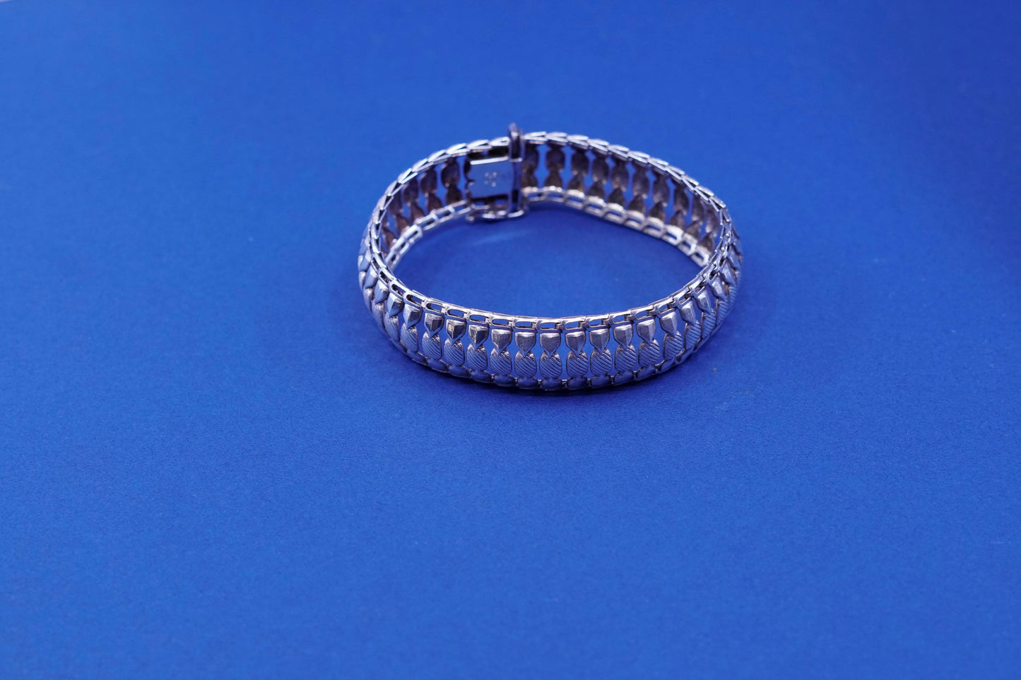 7”, vintage milor Sterling silver tennis bracelet, Italian 925 wide chain